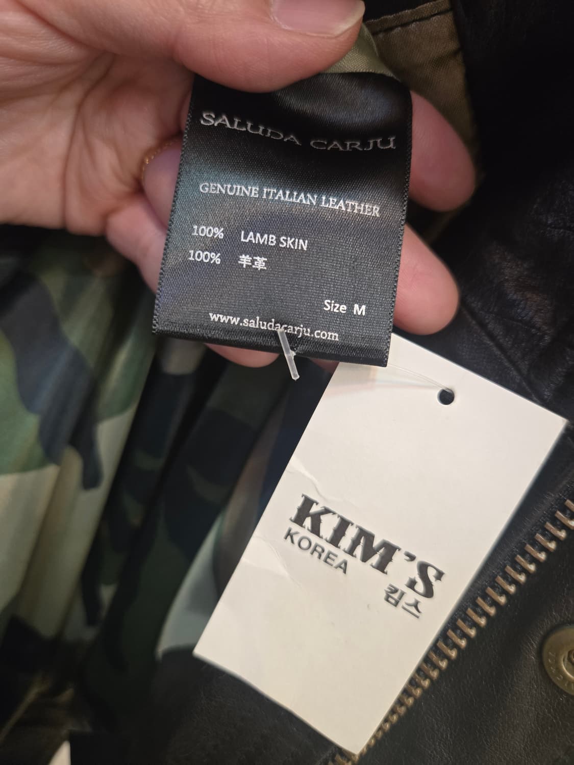 [희귀]SALUDA CARJU 이태리 램스킨 후드 가죽 롱재킷 상품이미지5