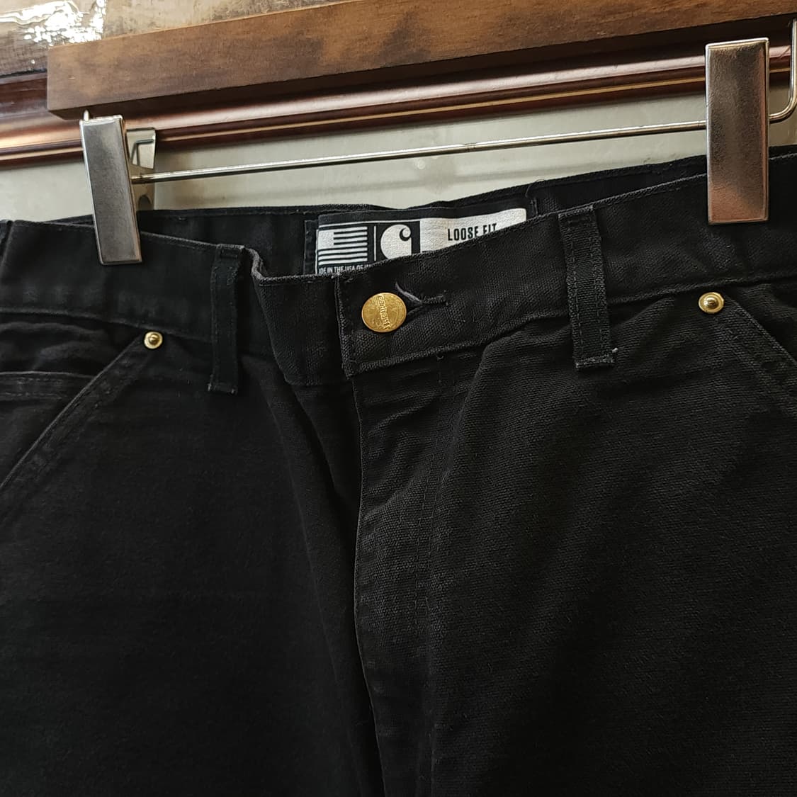 칼하트 더블니 블랙 칼하트 워크팬츠 BK BK 32x32 상품이미지5