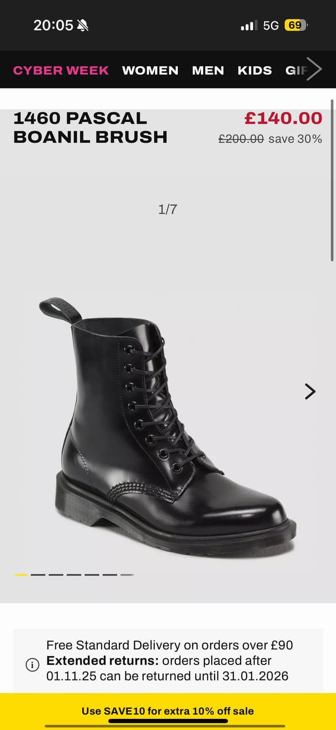  닥터마틴 파스칼 블랙 부츠(새상품) 상품이미지1