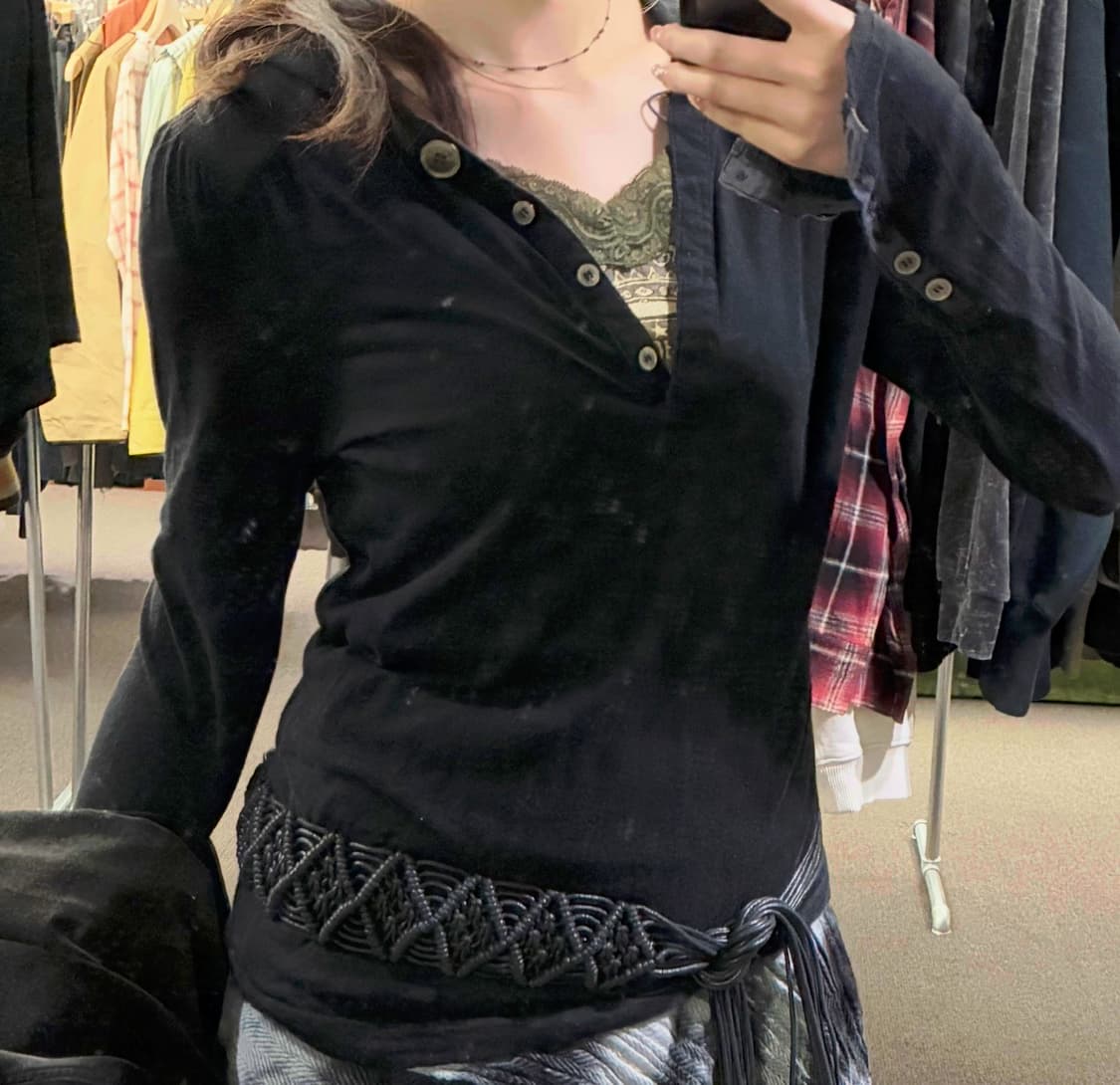 38)bon Appetit 빈티지 여성 후드 롱 슬리브(소매 찢어짐) 상품이미지1