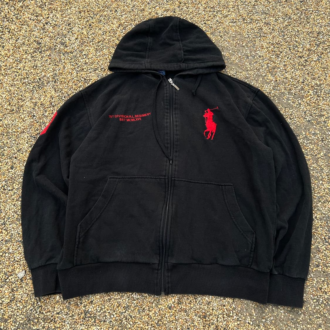 폴로 랄프로렌 빅로고 블랙 후드집업 상품이미지1