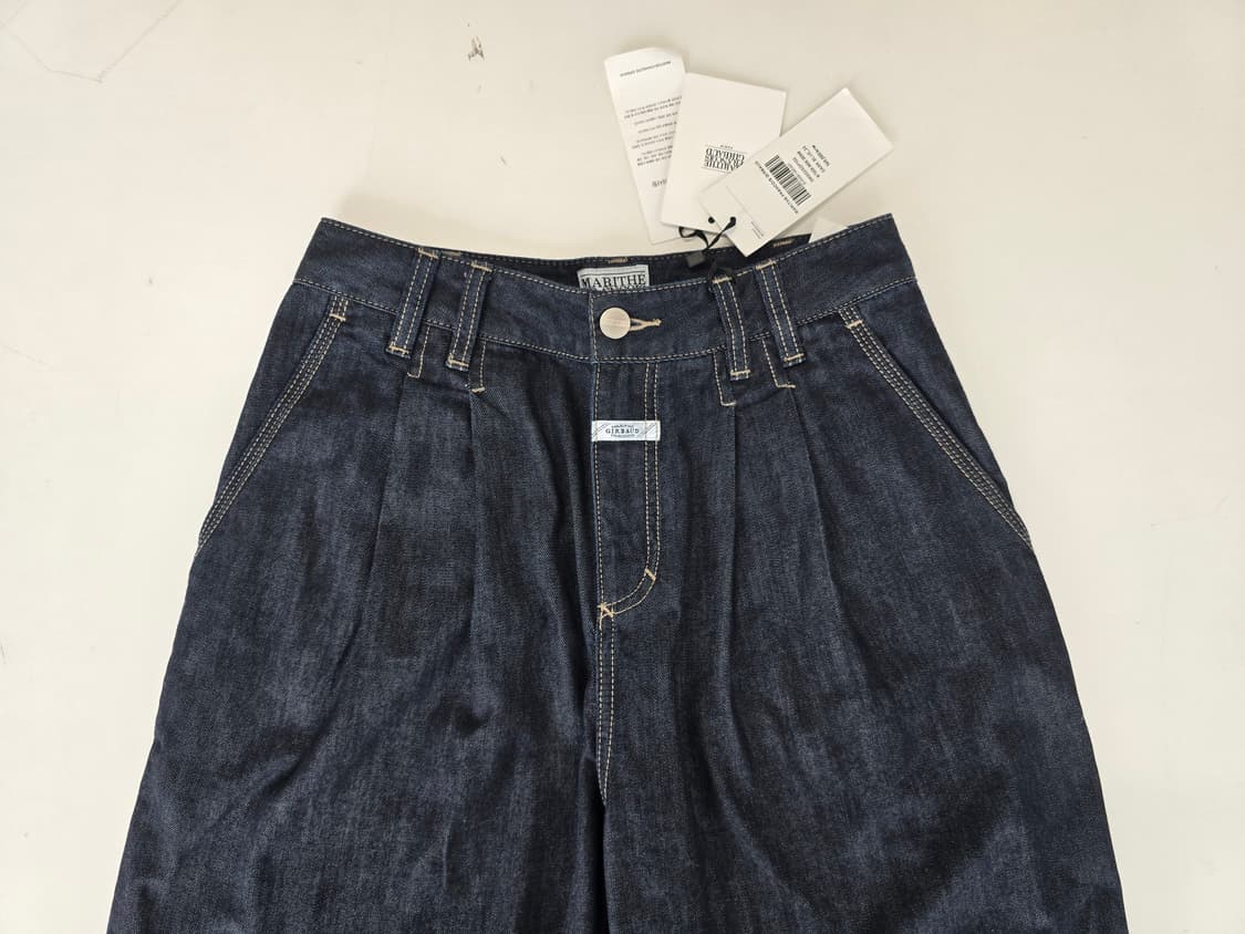 마리떼 프랑소와 저버 핀턱 생지 와이드 데님 팬츠 진청 26 상품이미지3