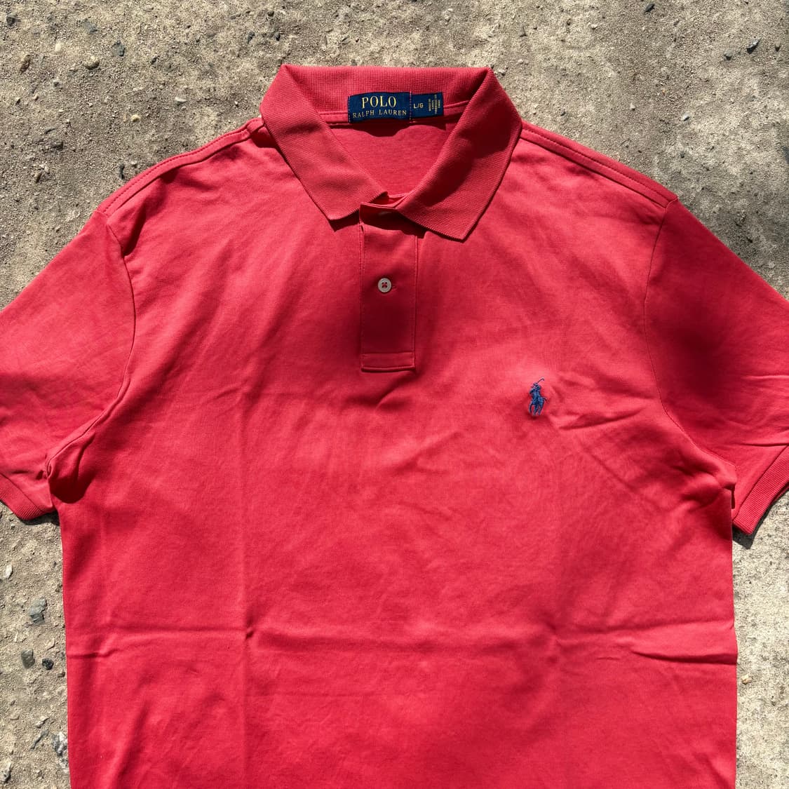 (L) 폴로 랄프로렌 PK 코랄레드 반팔 카라티 상품이미지2