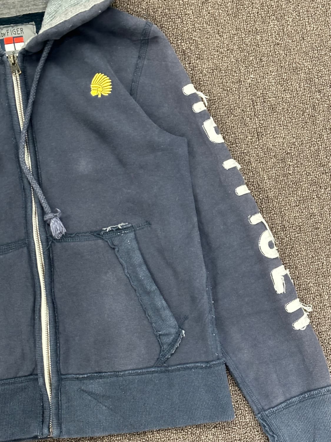 S)Japanese vintage 여성 알파벳 패치 후드 집업 상품이미지7