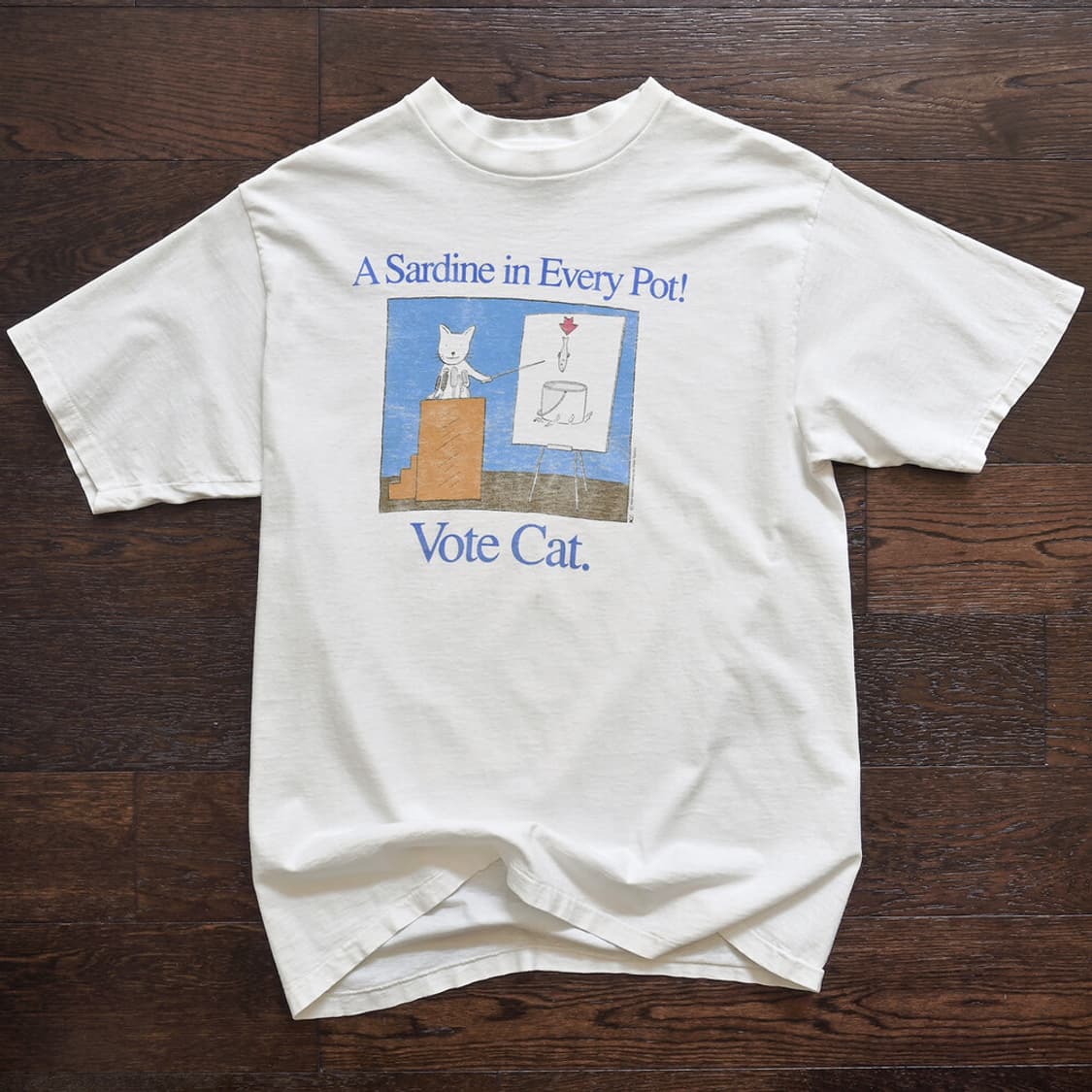 90s A Sardine in Every Pot! Vote Cat 티셔츠 상품이미지1