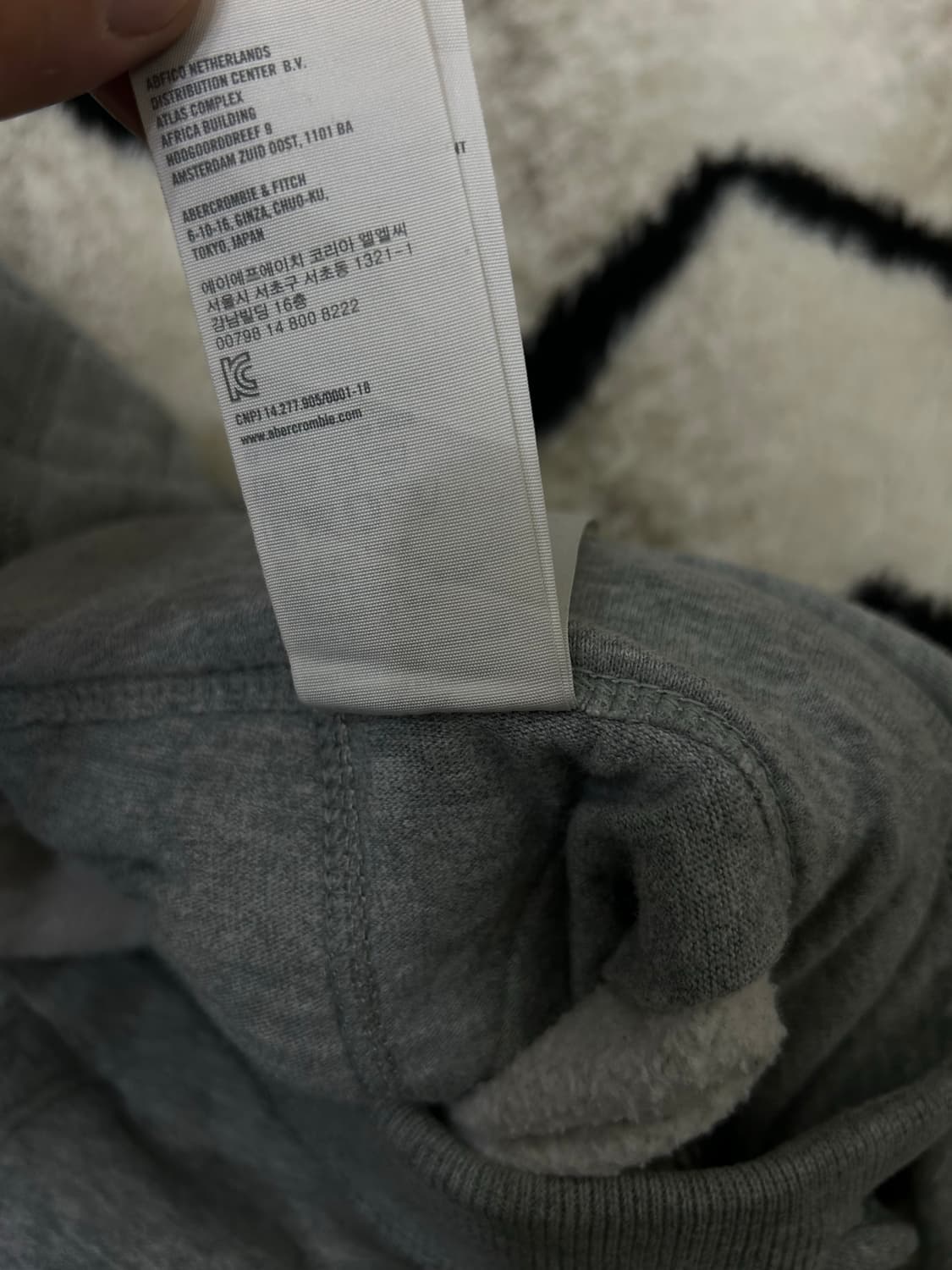 [XL]아베크롬비 스펠아웃 트레이닝 팬츠/그레이/기모 상품이미지5