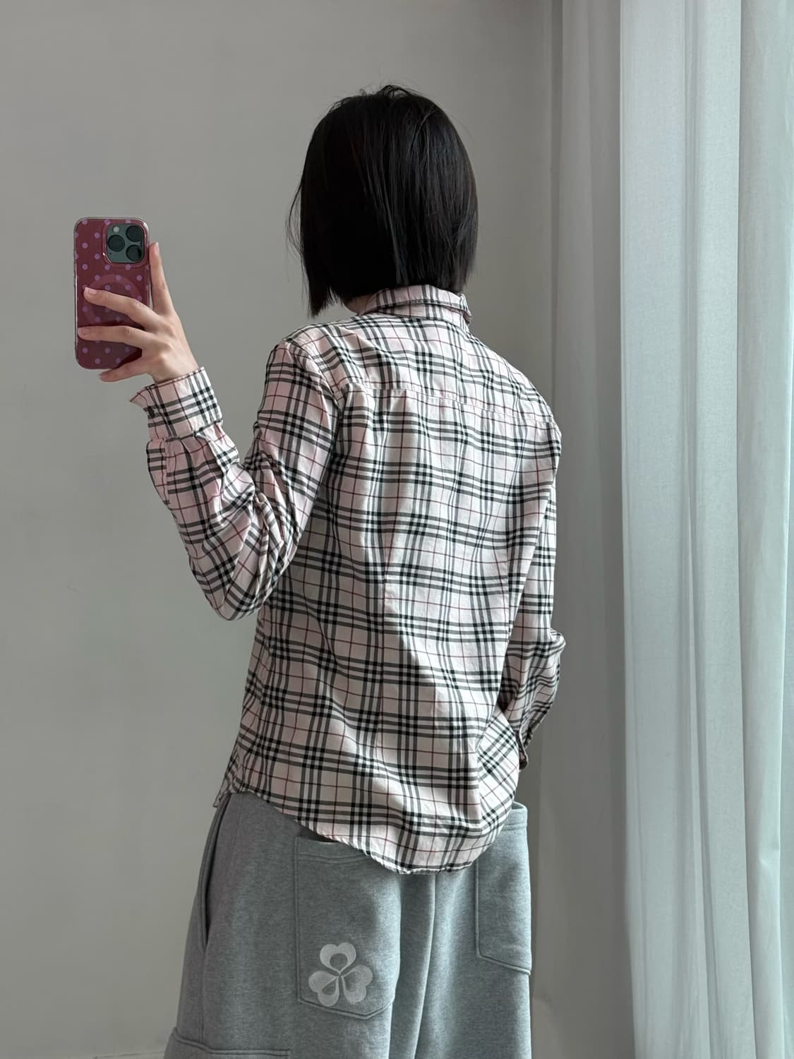 버버리 핑크 노바 체크 셔츠 상품이미지4