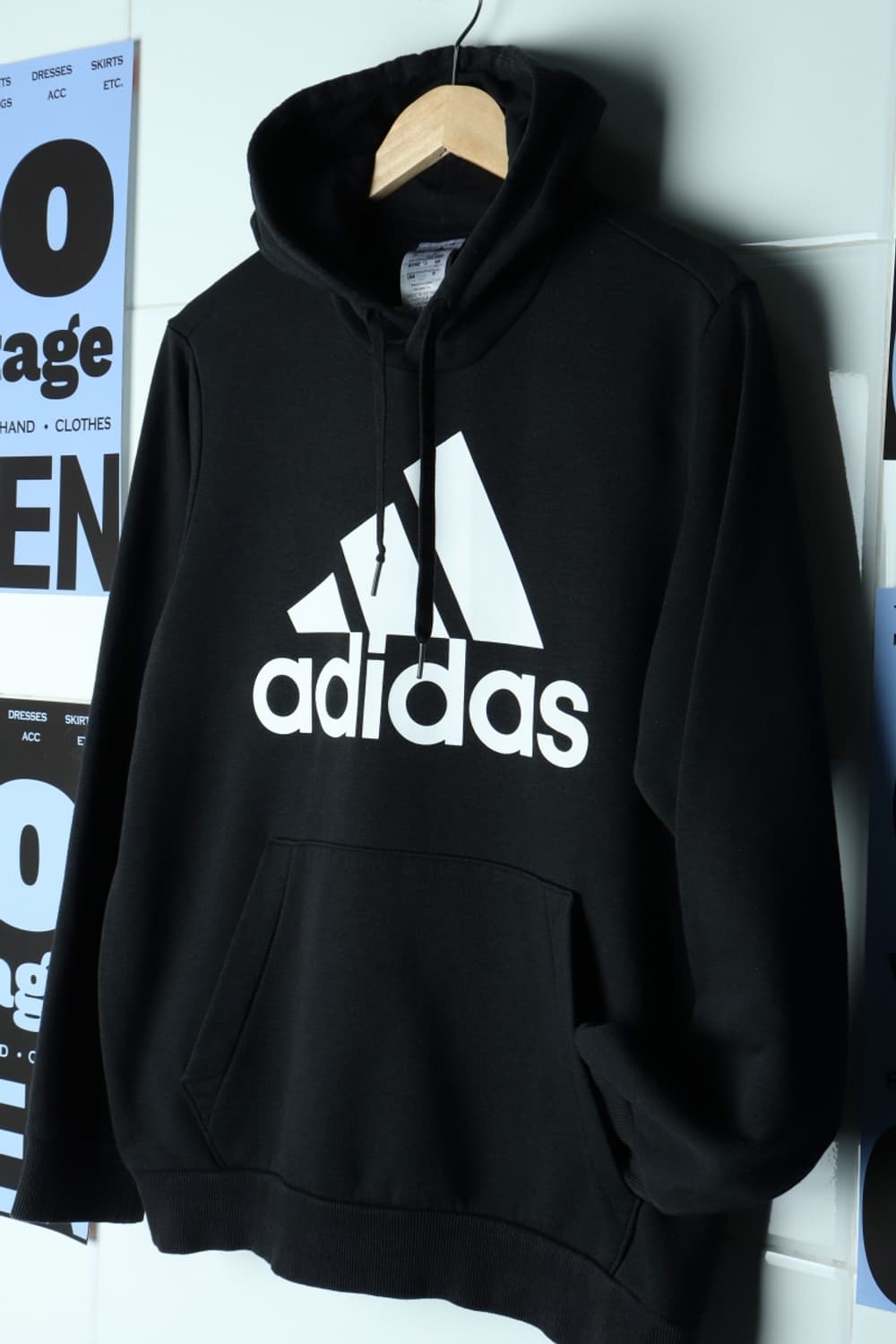 (XL) 아디다스 후드티셔츠 빅로고 블랙 스트릿-H31093 상품이미지1