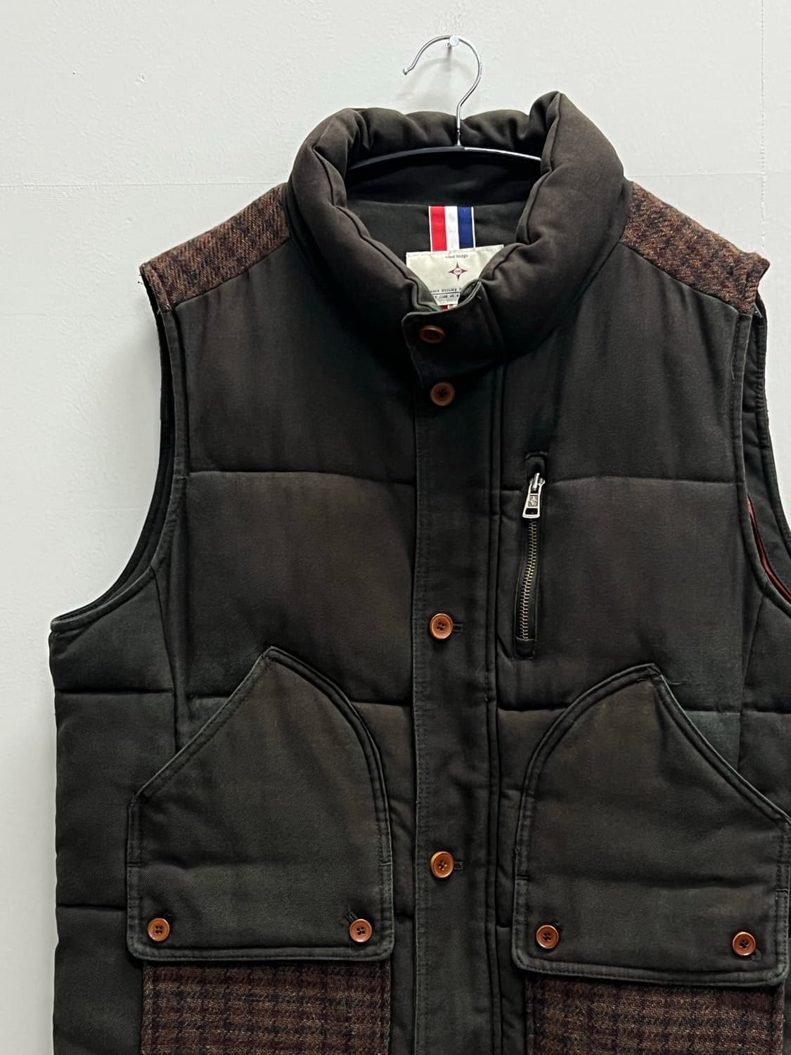 (110) 마인드브리지 울 조끼패딩 베스트 카키 상품이미지3