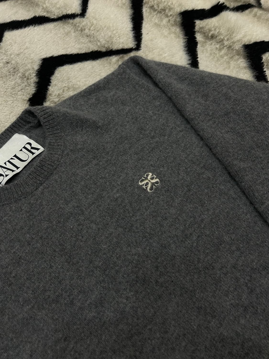 [L]세터 언발란스 캐시미어 블렌드 니트/그레이 상품이미지1