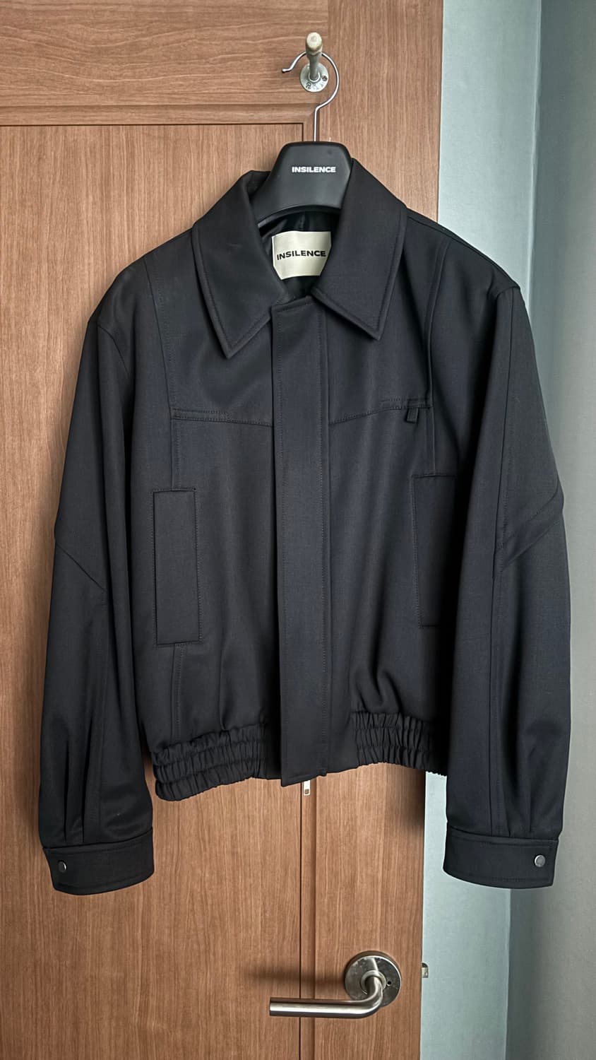 인사일런스 콘트라스트 울 집업 블루종 상품이미지1