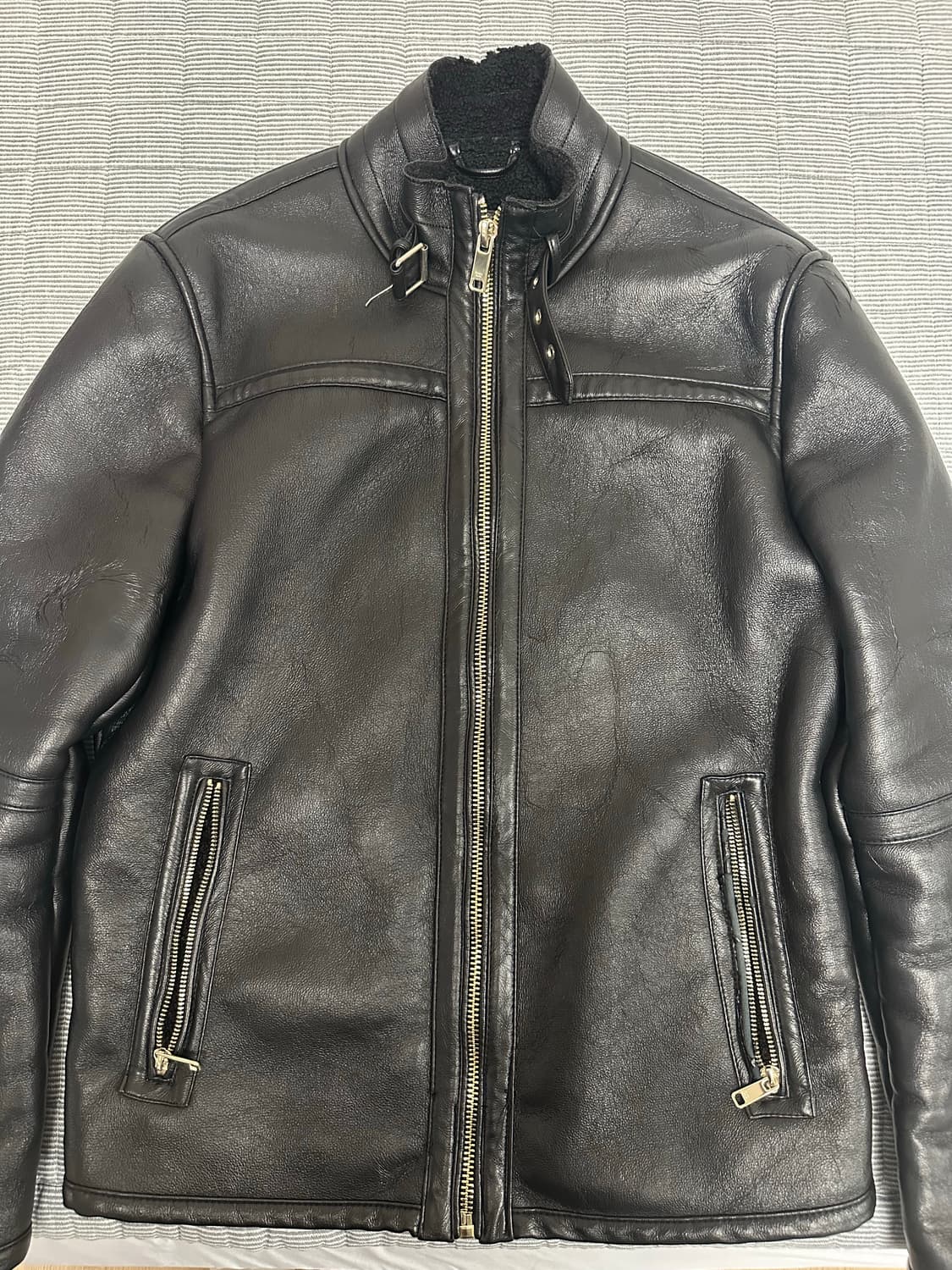 코르티스맛 자라 슬림핏 레더 자켓 M 상품이미지2