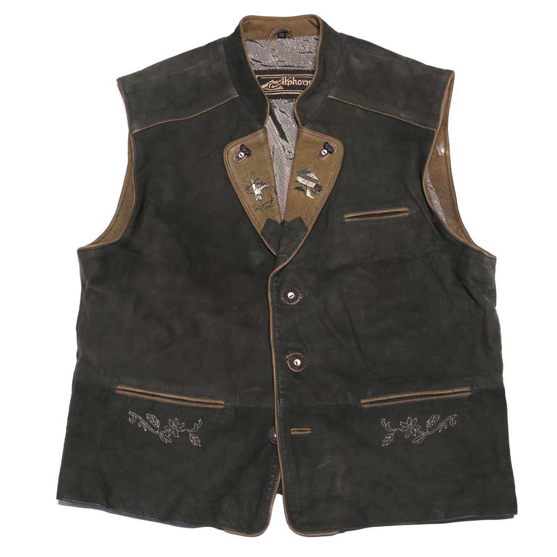 [EU 80s] Real Leather Trachten Vest 상품이미지1