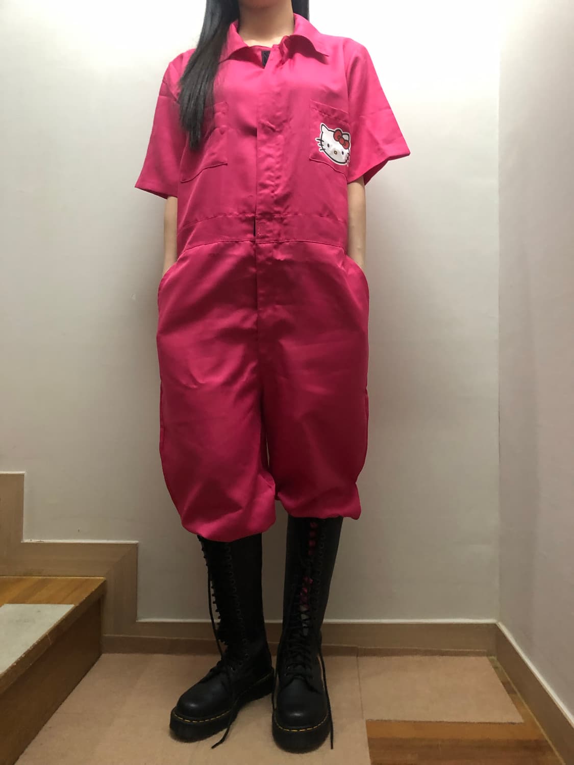 빈티지 헬로키티 핫핑크 점프수트 상품이미지4