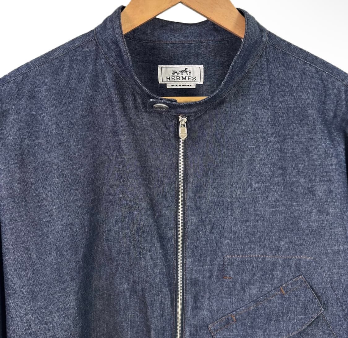 [43] 에르메스 남성 24ss 메디슨 카라 셔츠 집업 자켓 인디고 상품이미지4
