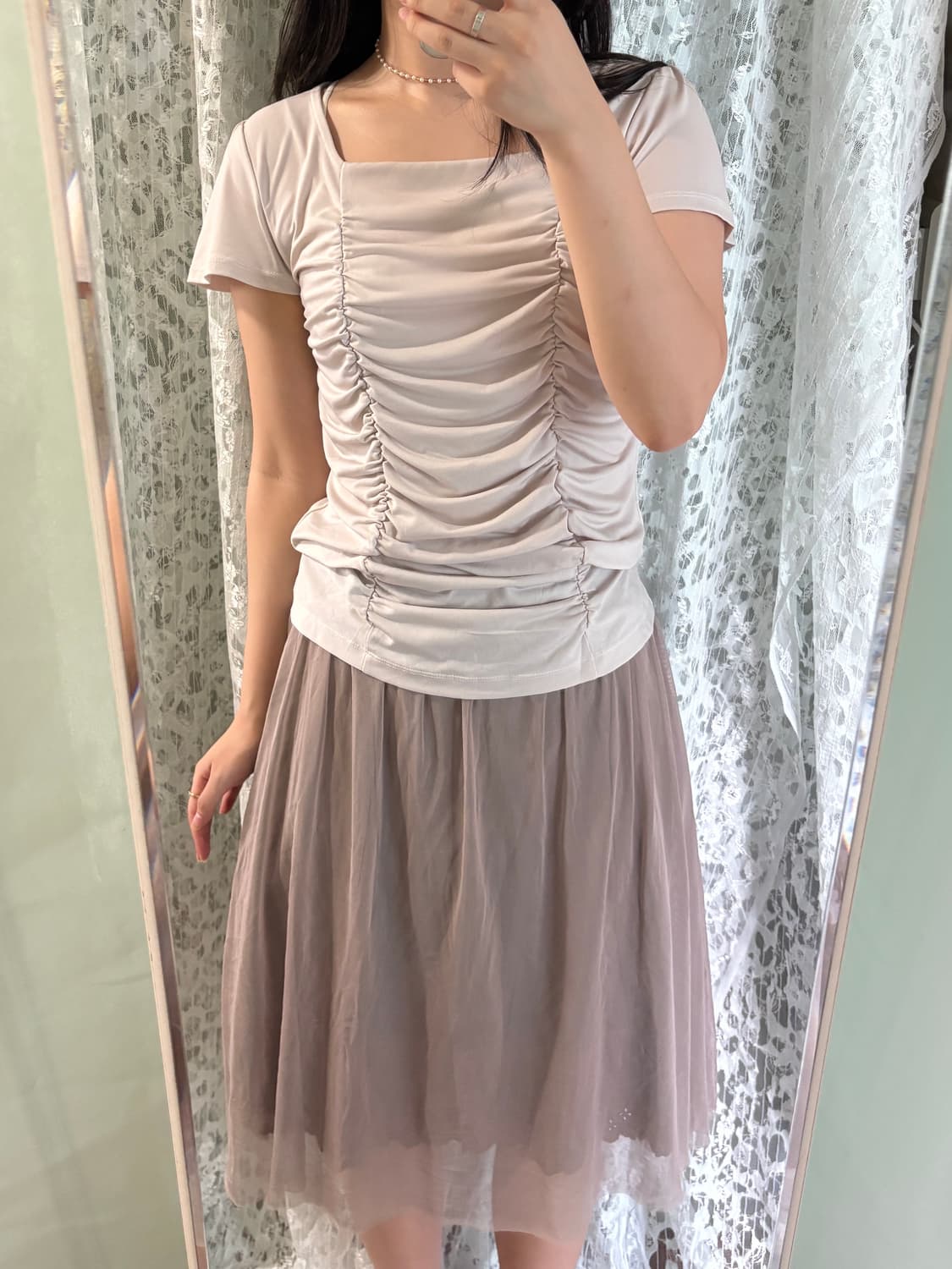 Brown skirt 상품이미지5