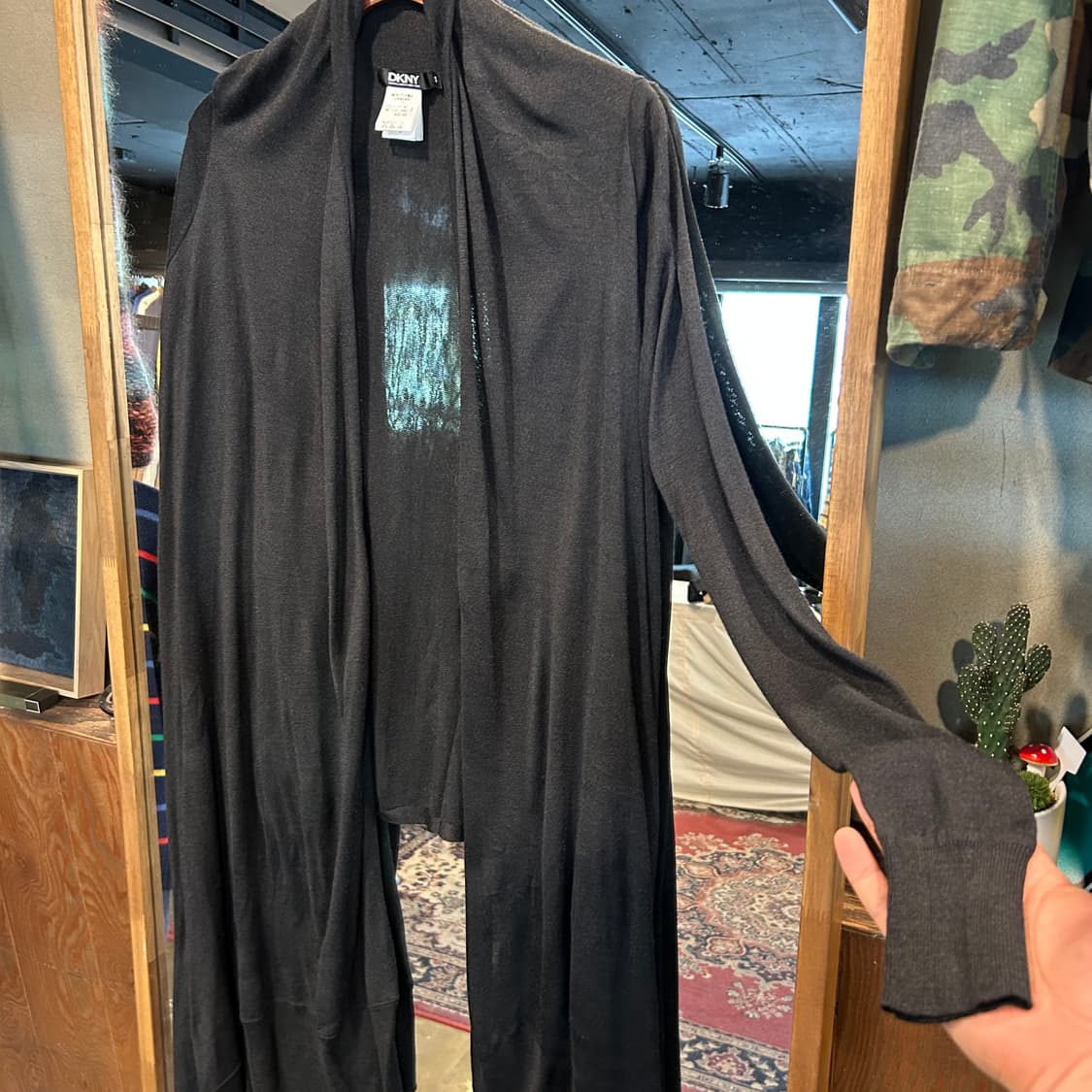 S) DKNY 실크 드레이프 언밸런스 가디건 상품이미지2