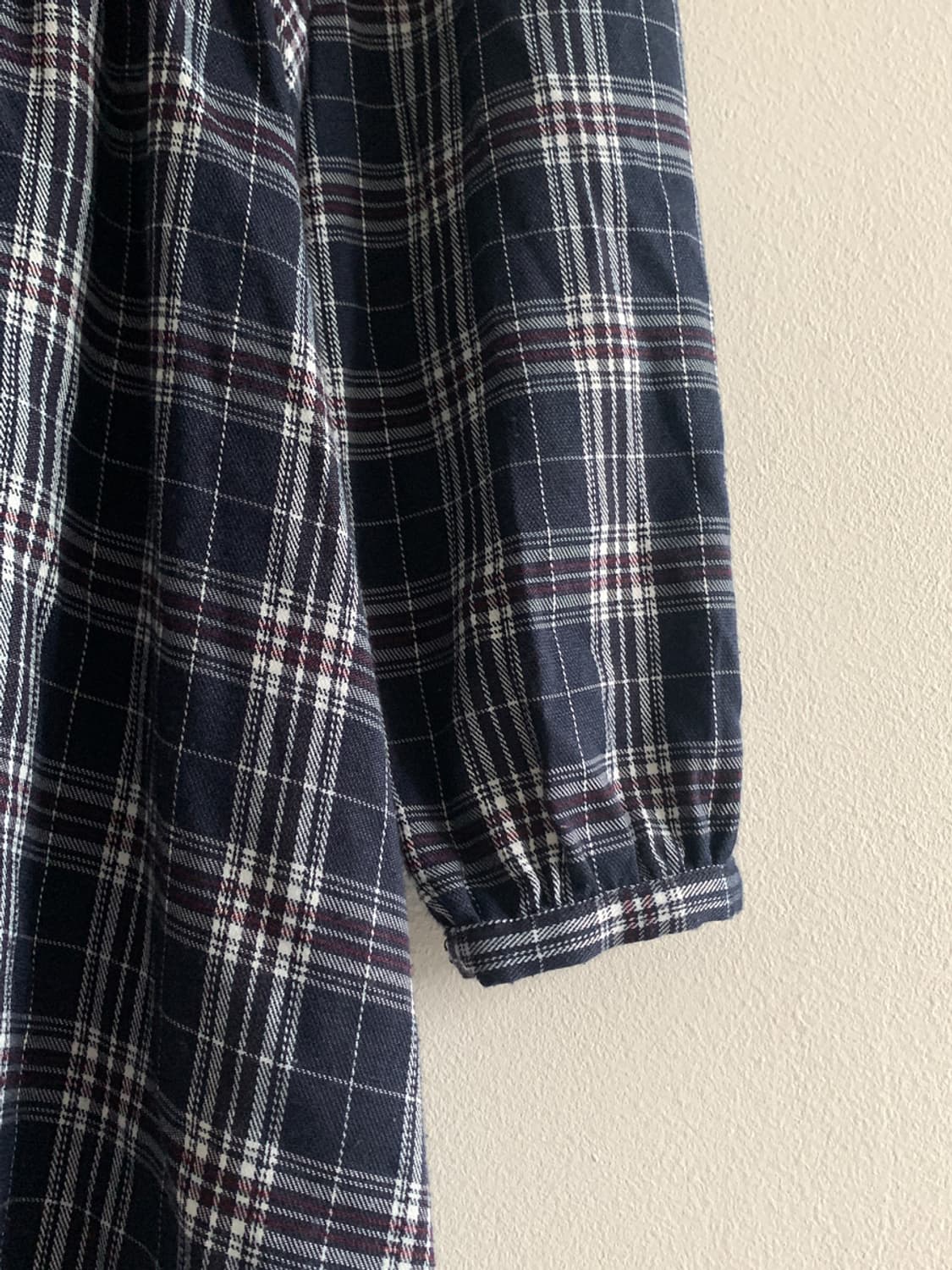 Check Frill Ribbon Dress(Navy) 상품이미지6