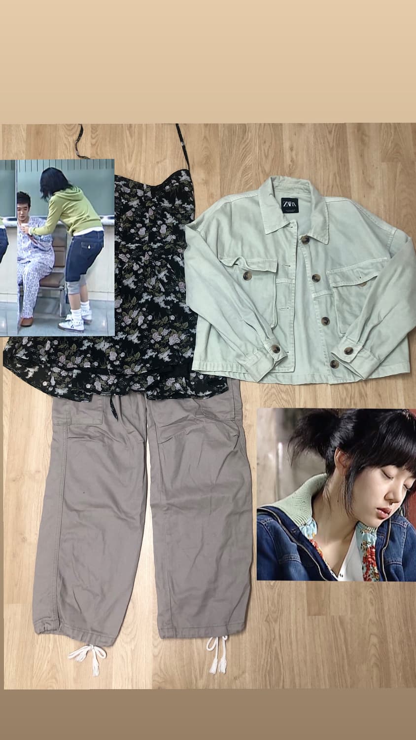 미사깔 레이어드 원피스 & 자켓 세트 상품이미지1