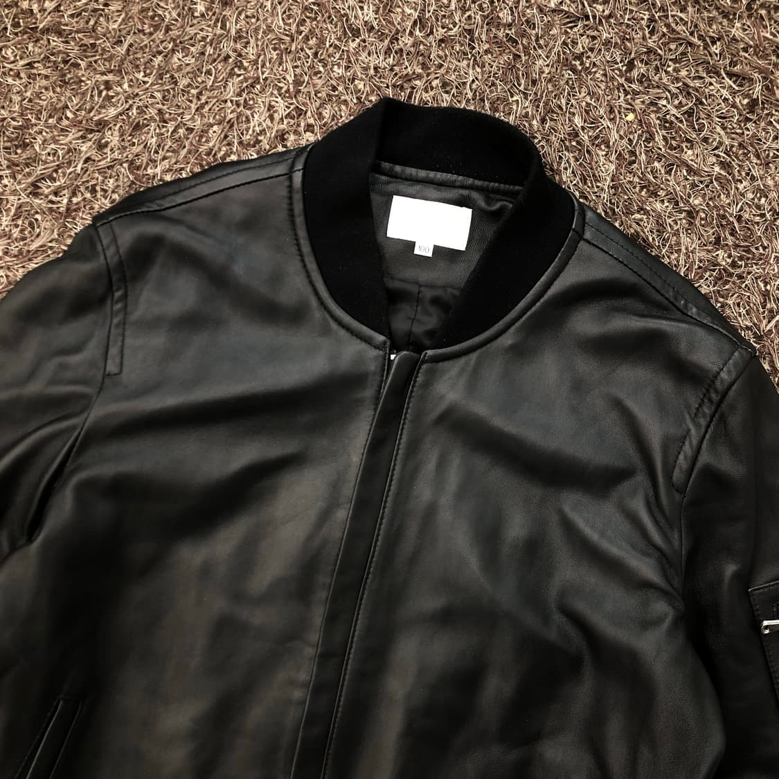 Hasstige 빈티지 양가죽 봄버 블루종 레더 가죽 자켓 상품이미지2