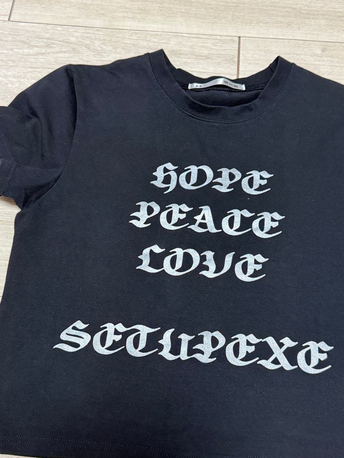 셋업이엑스이 크롭반팔티  상품이미지1