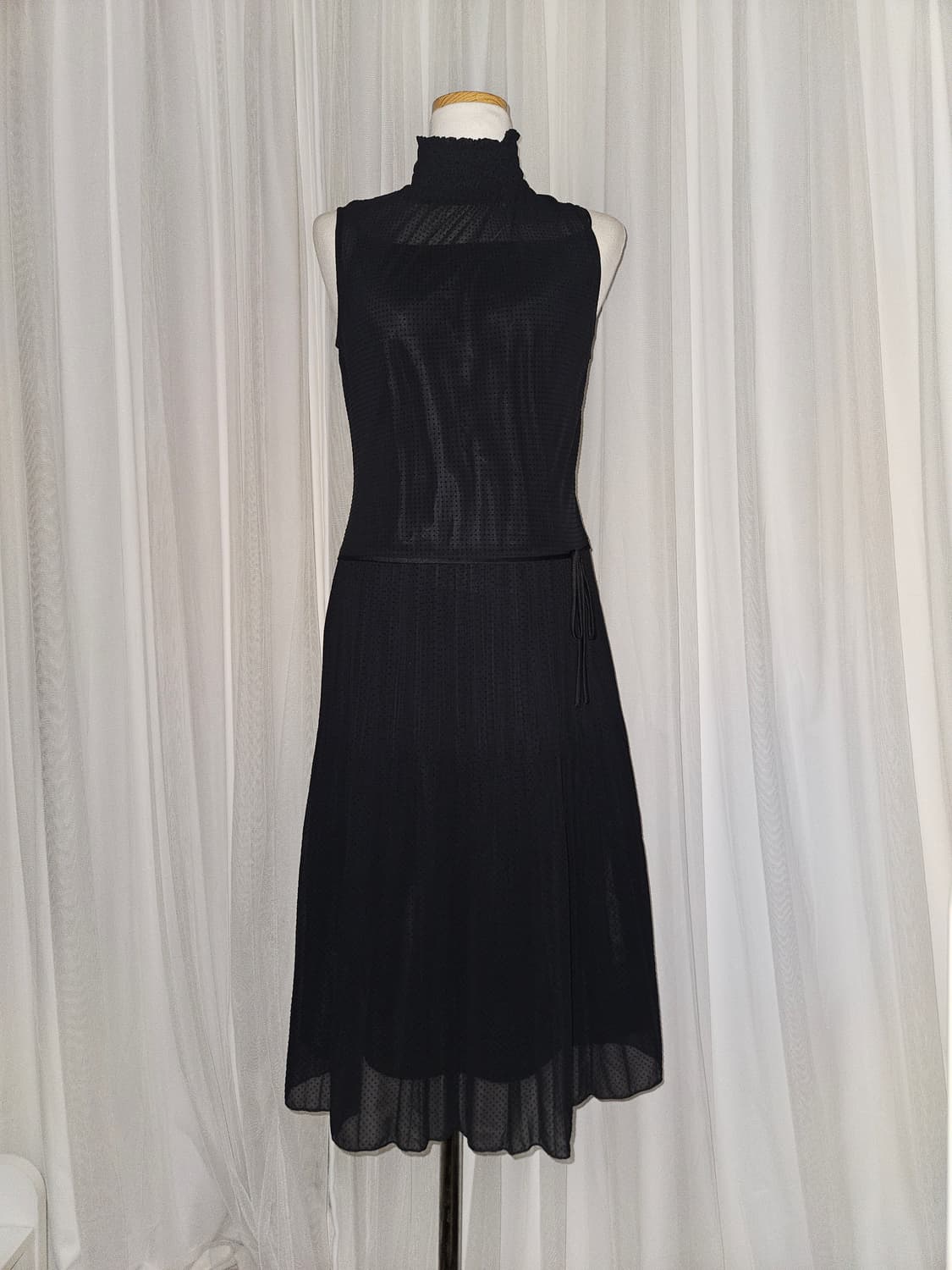 comme ca ism 셔링 홀터넥 리본 플리츠 원피스 공겜여주 히메갸루 상품이미지2