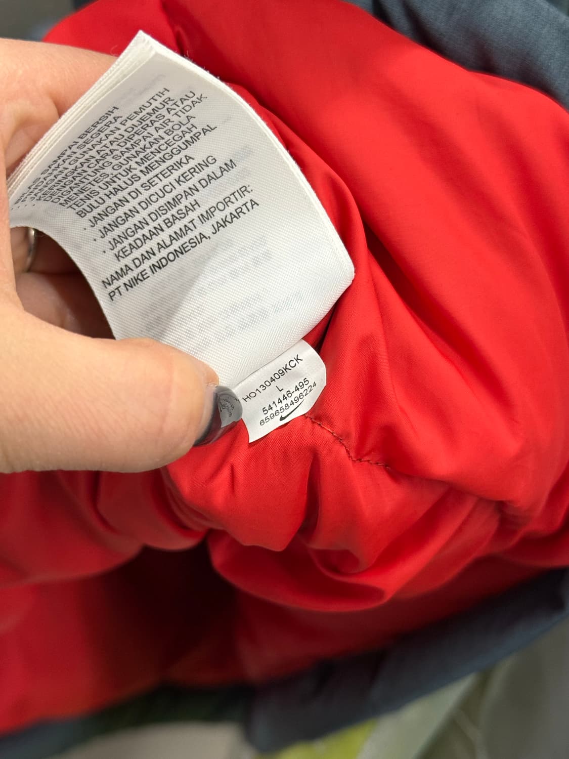 나이키 구스 패딩 베스트 조끼 L 그레이/레드 상품이미지7