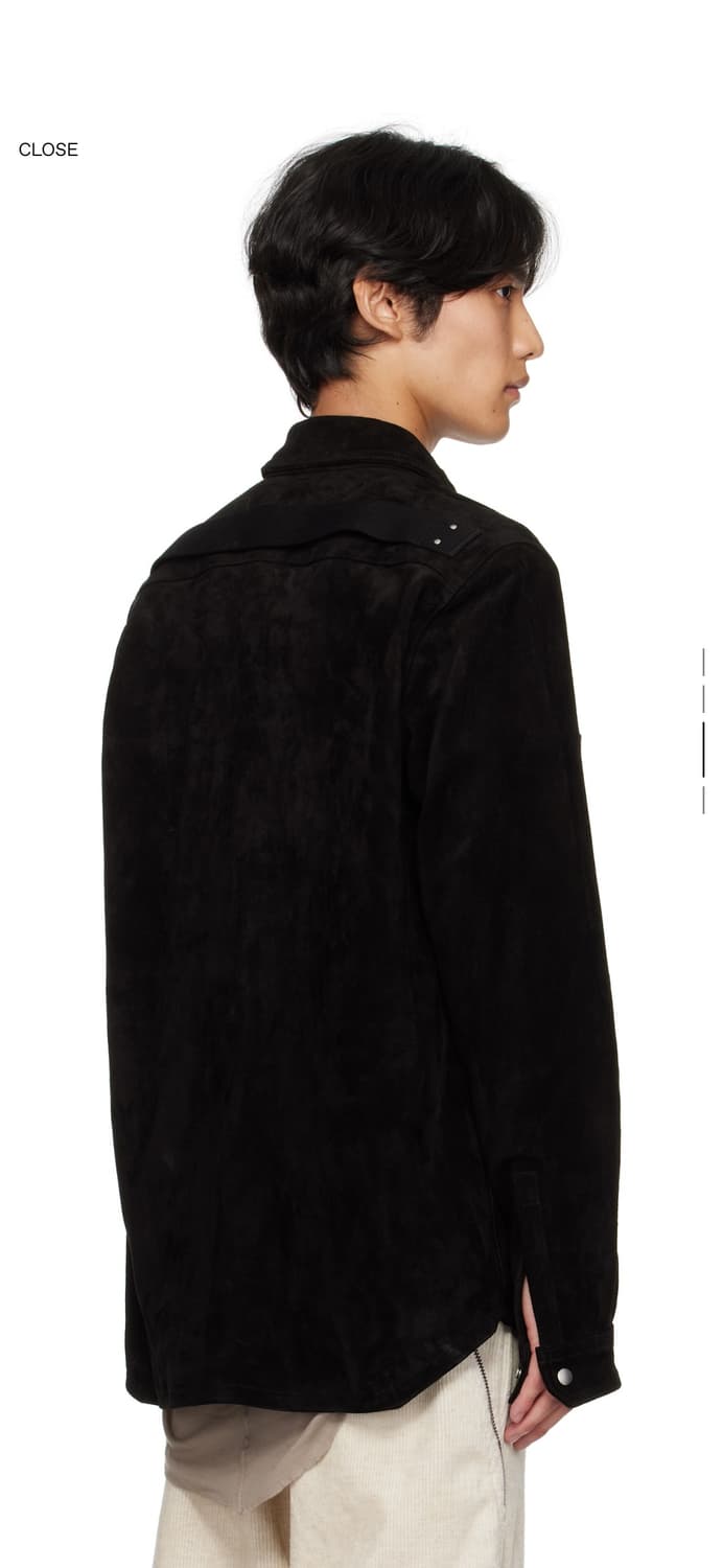 Rick Owens Suede Outershirt Black 50 상품이미지3