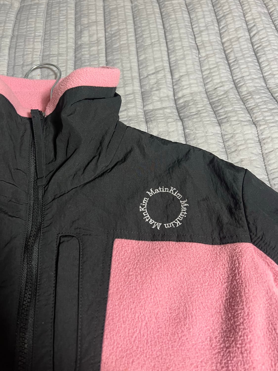 마뗑킴 플리스 크롭 트랙 점퍼 핑크 Free 상품이미지4