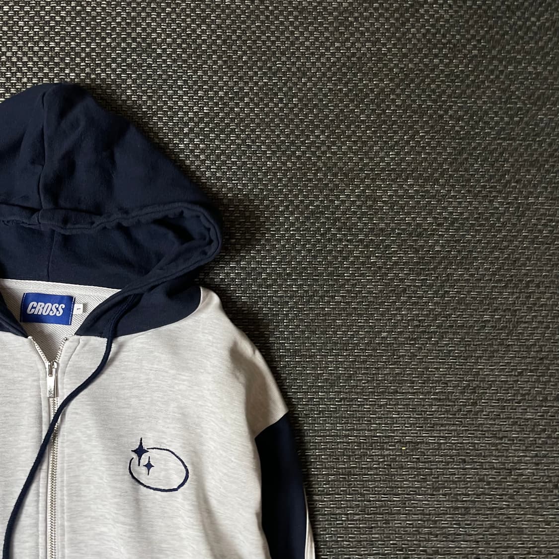 크로스 그레이 네이비 투톤 트랙탑 후드 집업 1 상품이미지3
