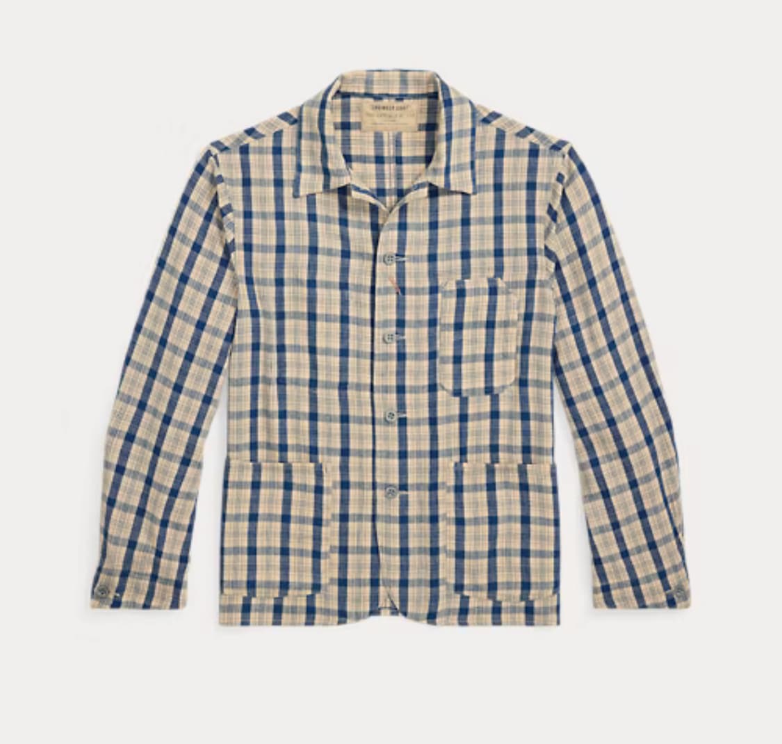 RRL 인디고 플래드 트윌 엔지니어 재킷 L 상품이미지1