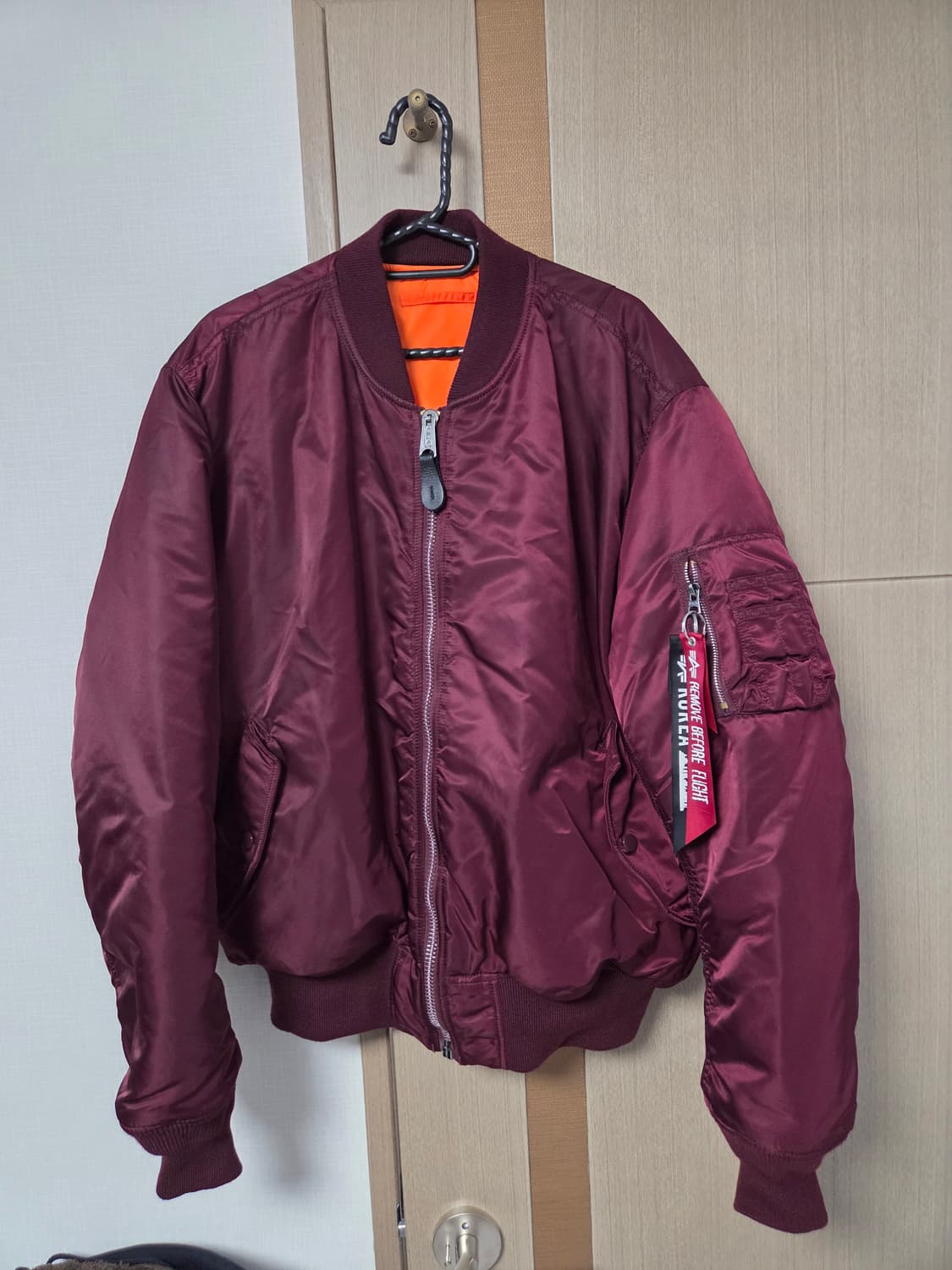 알파인더스트리 헤리티지 MA-1 마룬 L 거의 새상품 상품이미지5