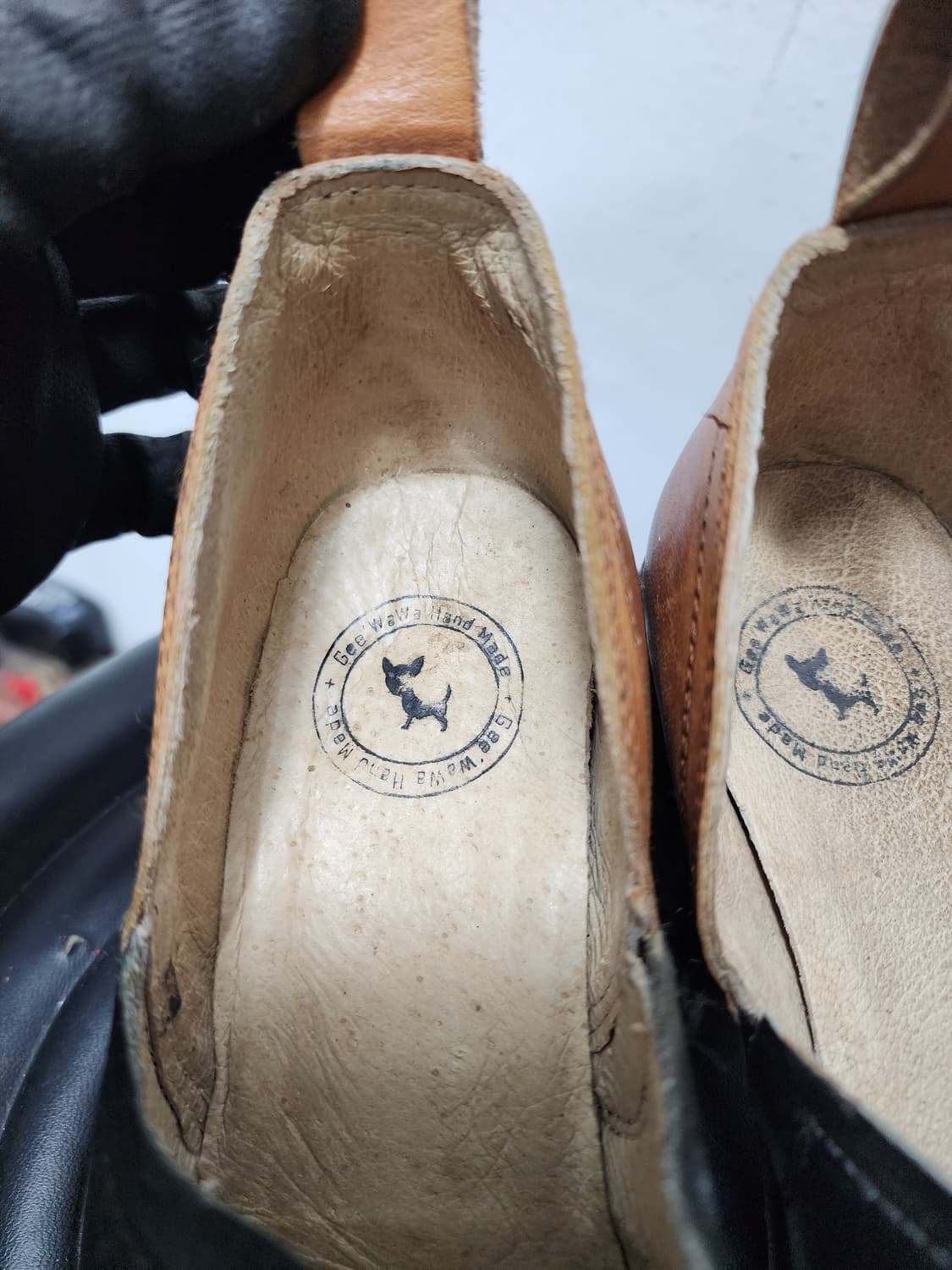 Gee Wawa 빈티지 리얼레더 통굽 구두 상품이미지8