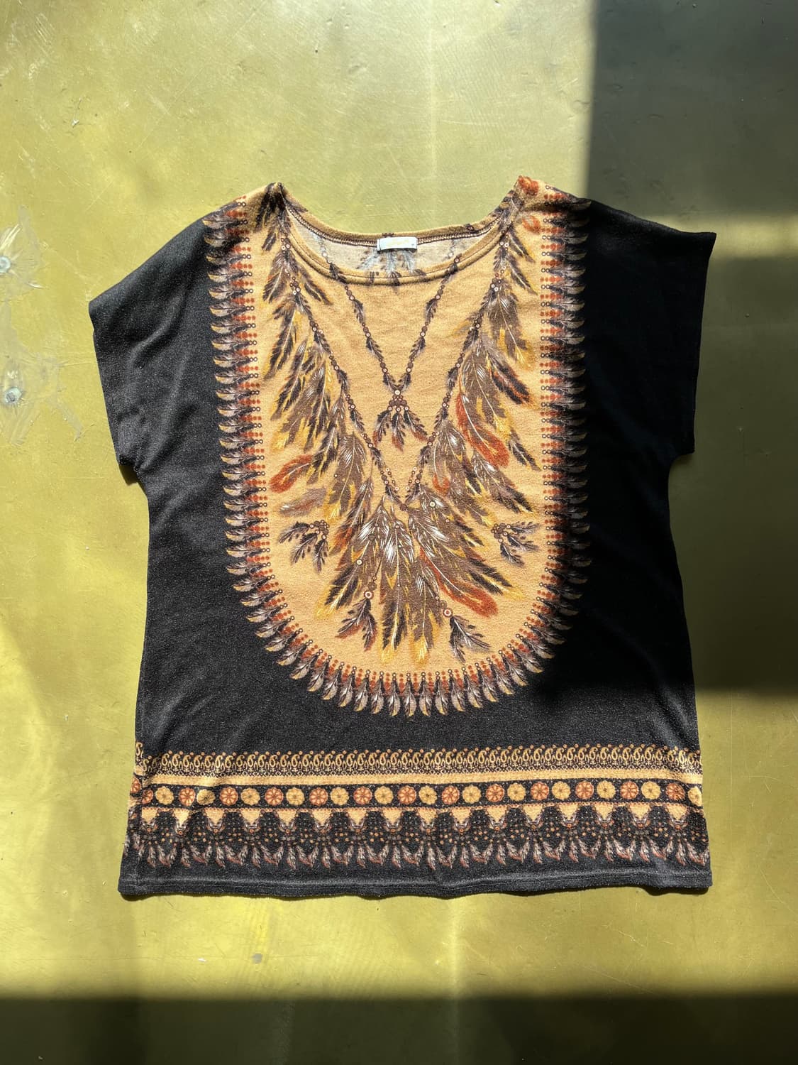 Jia You Indian Feather Print Summer Top 상품이미지4