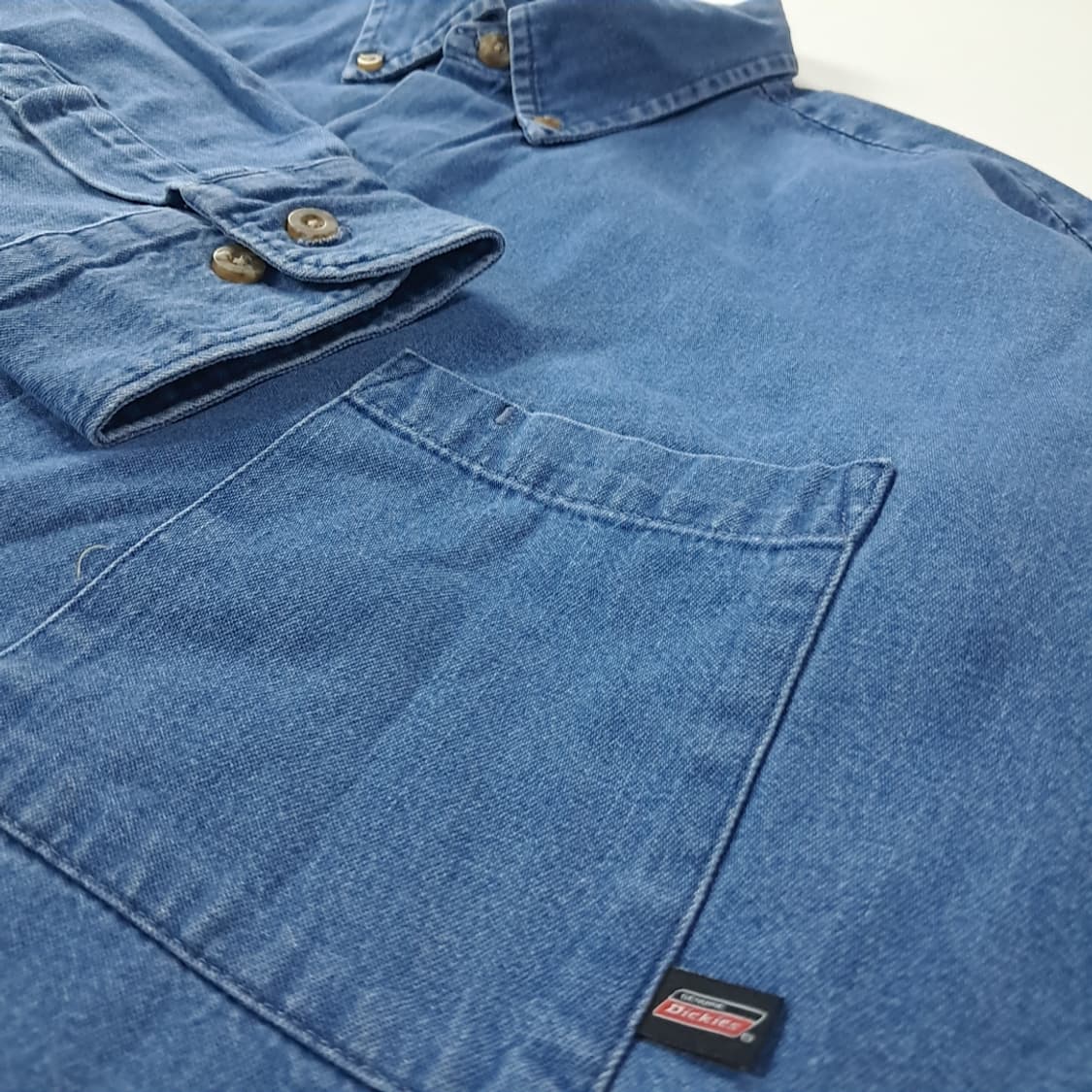 CK377 XL 디키즈 90s 버튼다운 중청 데님 셔츠 남방 상품이미지4