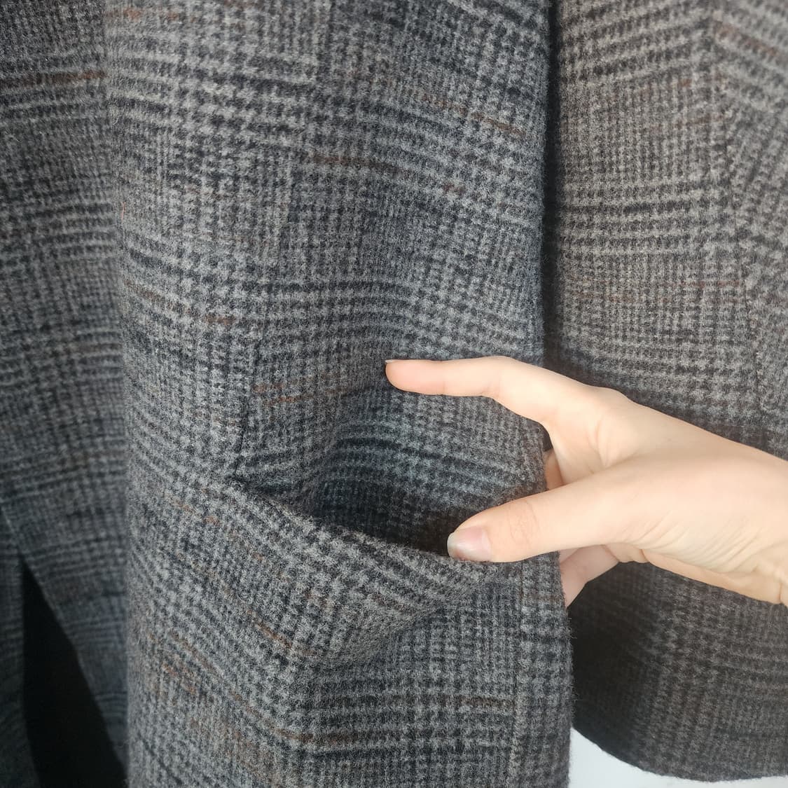 TIME 타임 체크 롱 코트 상품이미지3