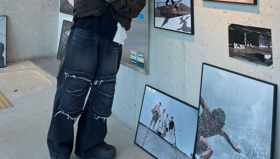 실착1회) 비엘알 니 포인트 데님 팬츠  상품이미지2