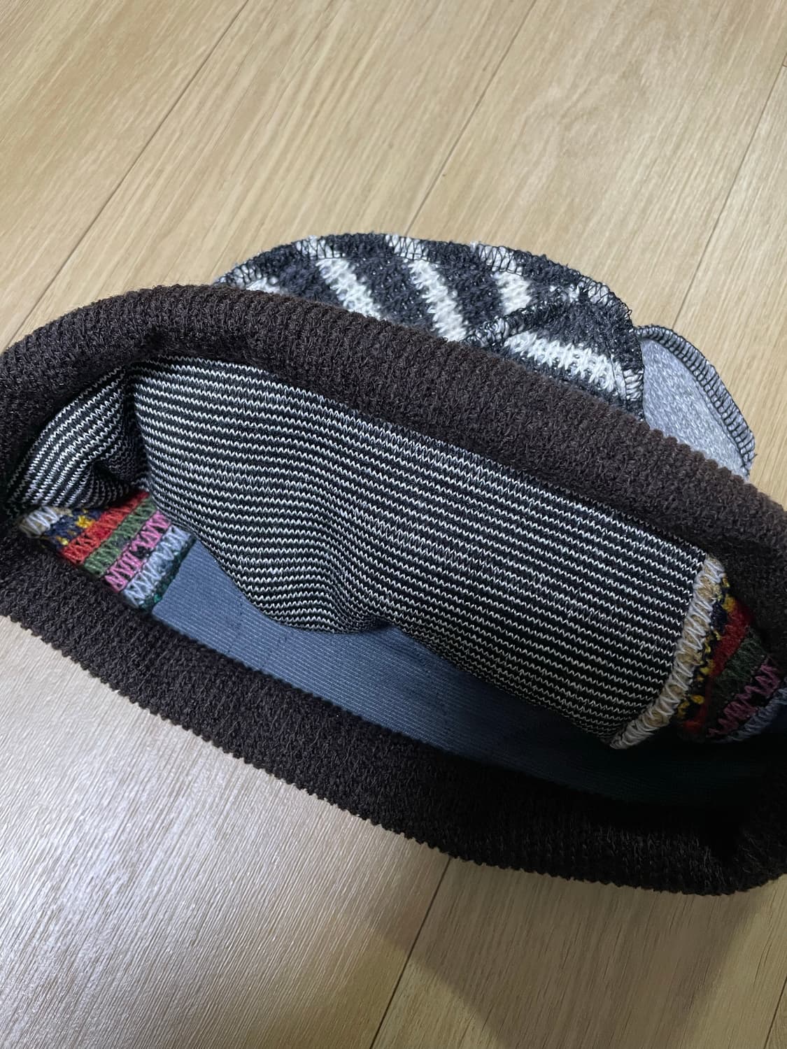 코이세이오 패치워크 비니 브라운 상품이미지6