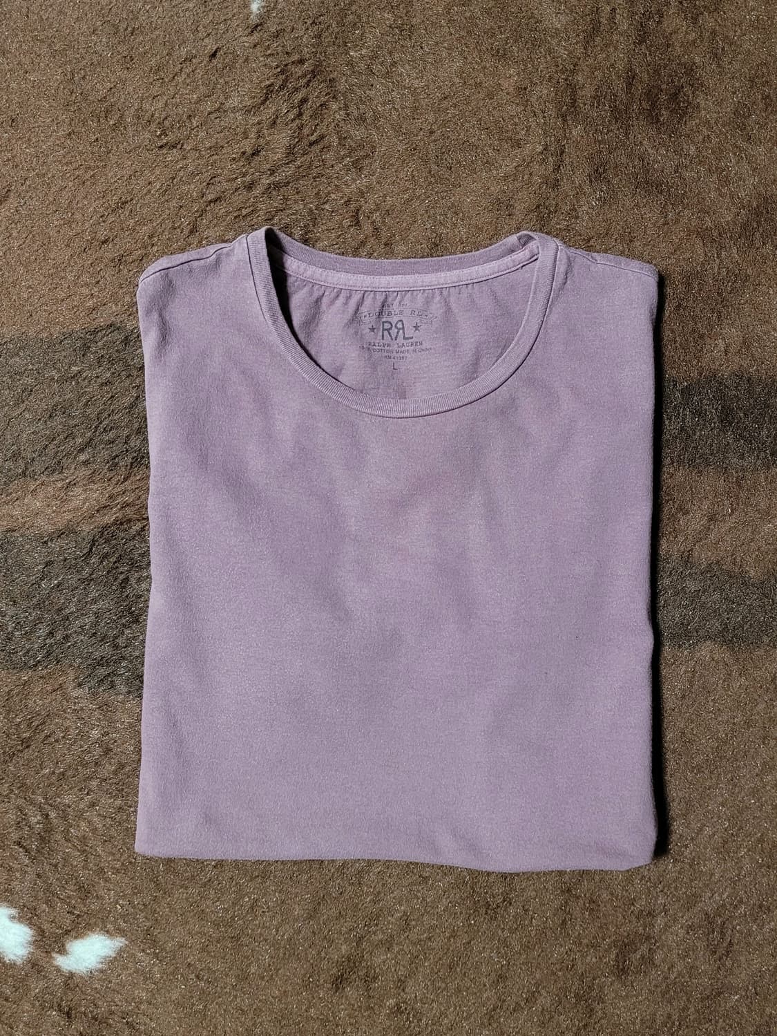 RRL 남성용 톤다운 라이트 퍼플 반팔티(L) 상품이미지4