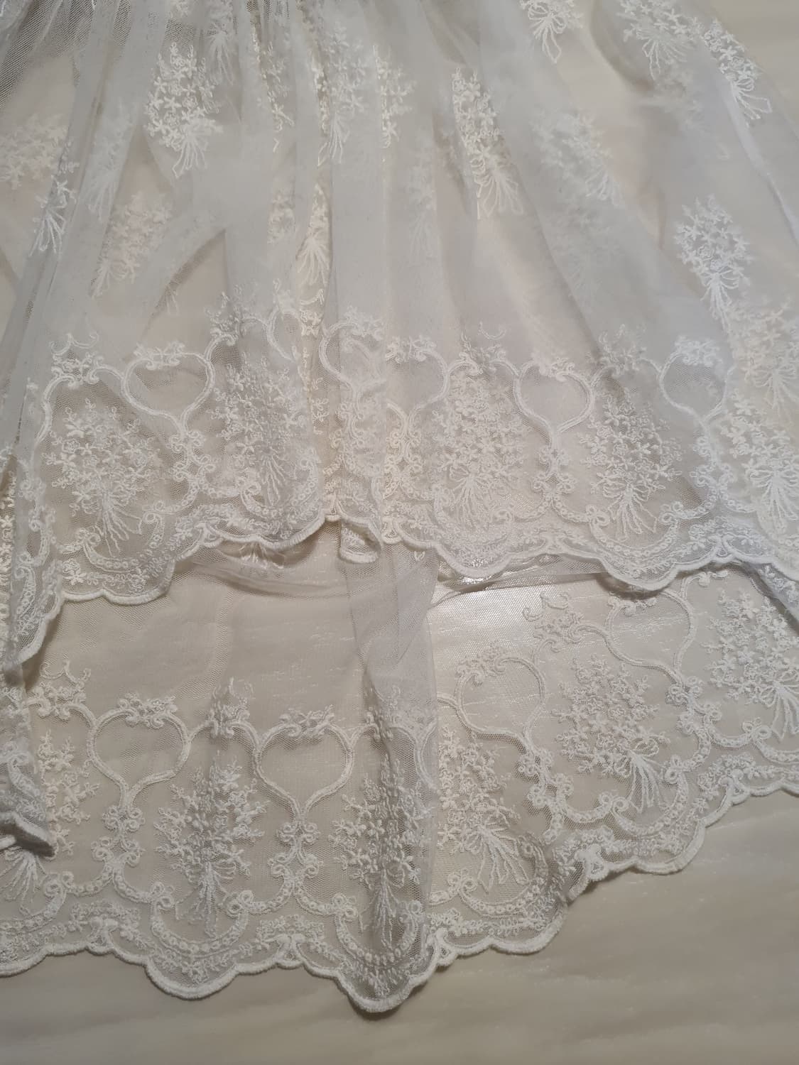 [빈티지] 레이스 튤 스커트 아이보리 언발 치마 상품이미지9