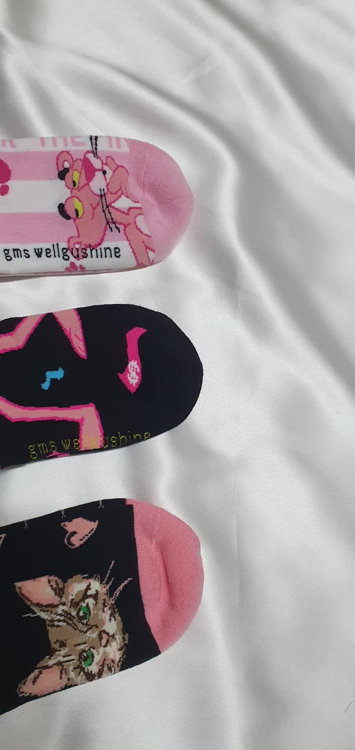 핑크 블랙 핑크 고양이 하트 양말 상품이미지9