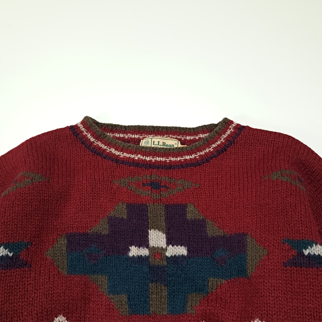 CL106 L 엘엘빈 80s 퓨어 울 네이티브 패턴 크루넥 니트 상품이미지2