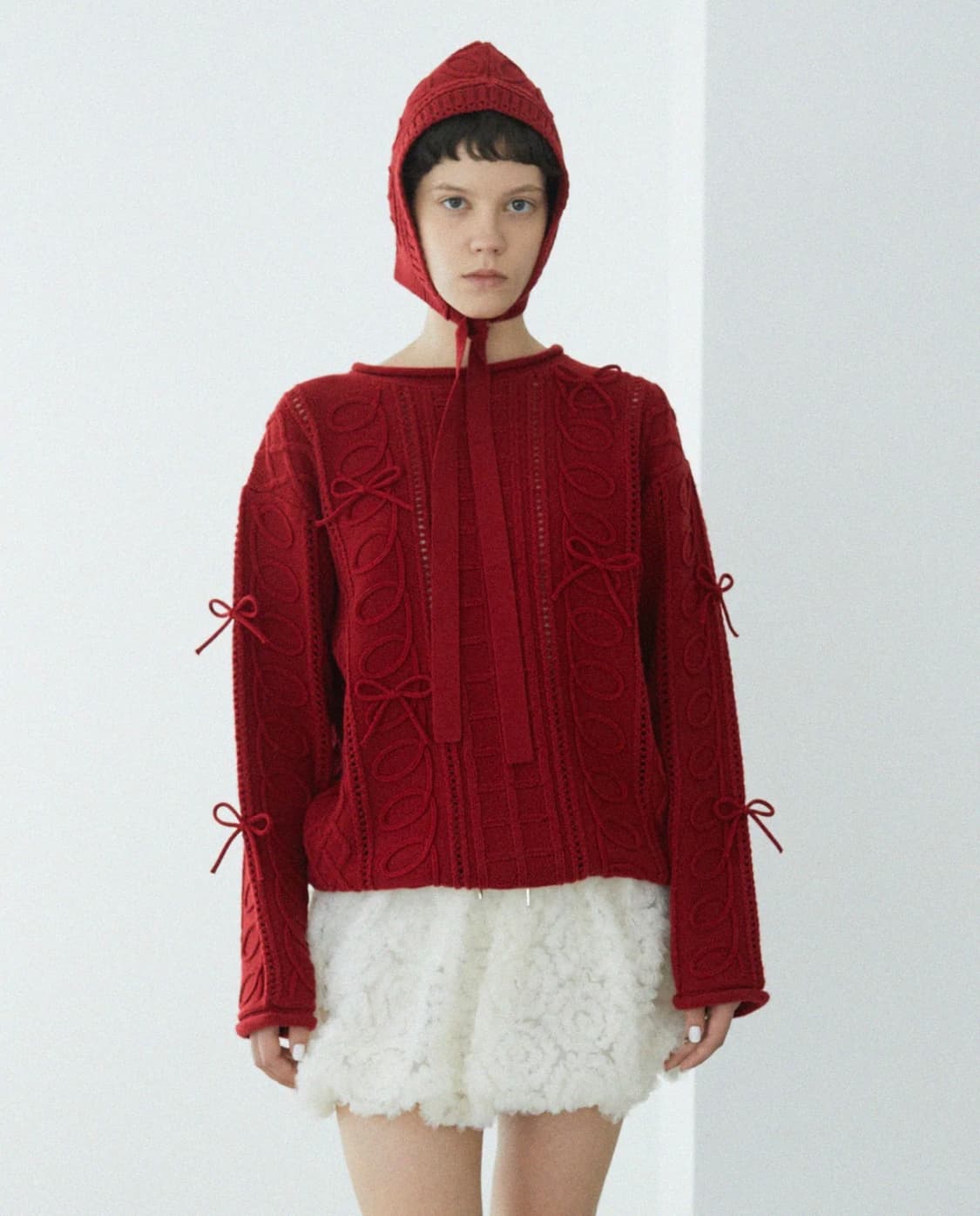 POPPY 레드리본 니트 상품이미지1