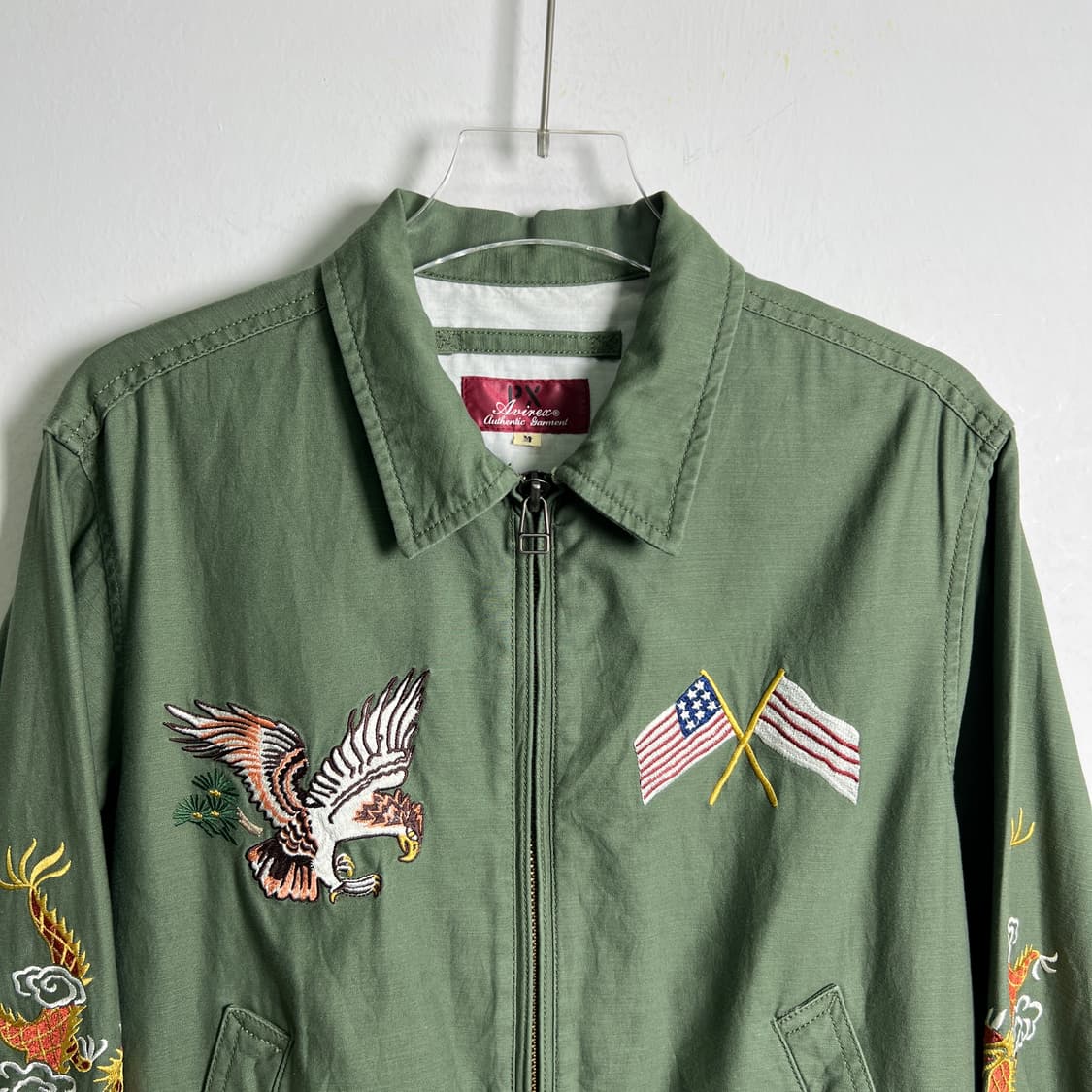 아비렉스 카키 코튼 자수 스베니어 자켓 M 상품이미지4