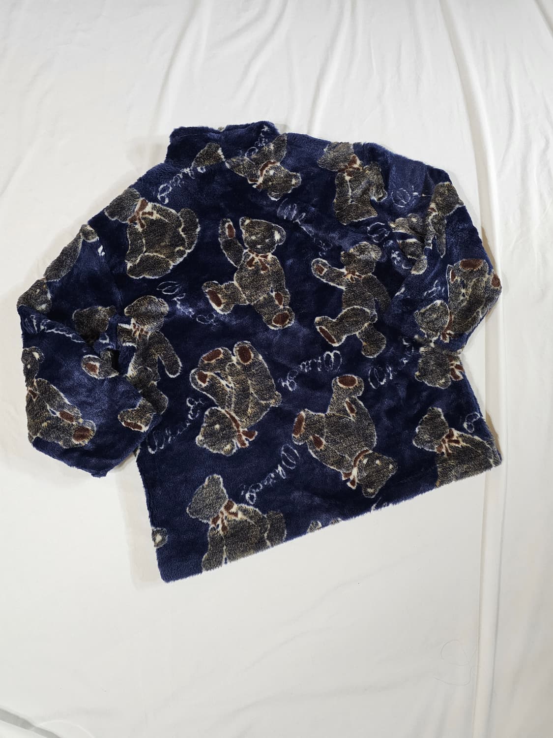 WHITE ITARIYARD 일본 빈티지 애니멀 패턴 테디베어 퍼 플리스 상품이미지5