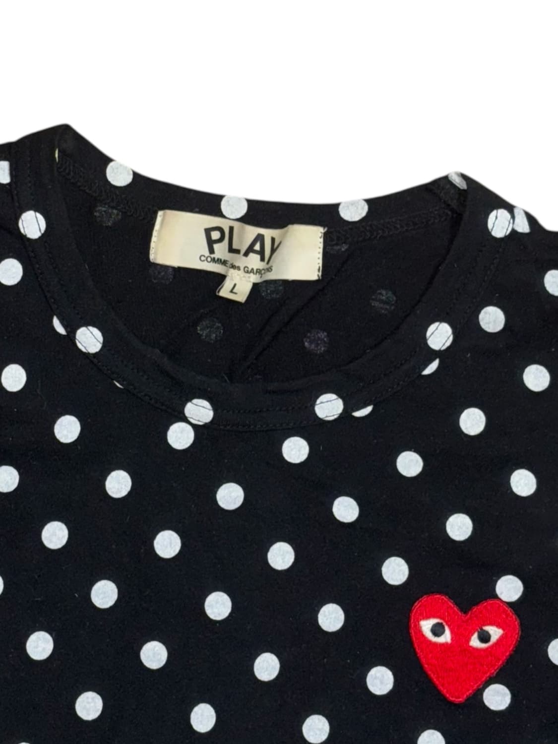 꼼데가르송 cdg 플레이 하트 블랙 도트 롱슬리브 상품이미지5