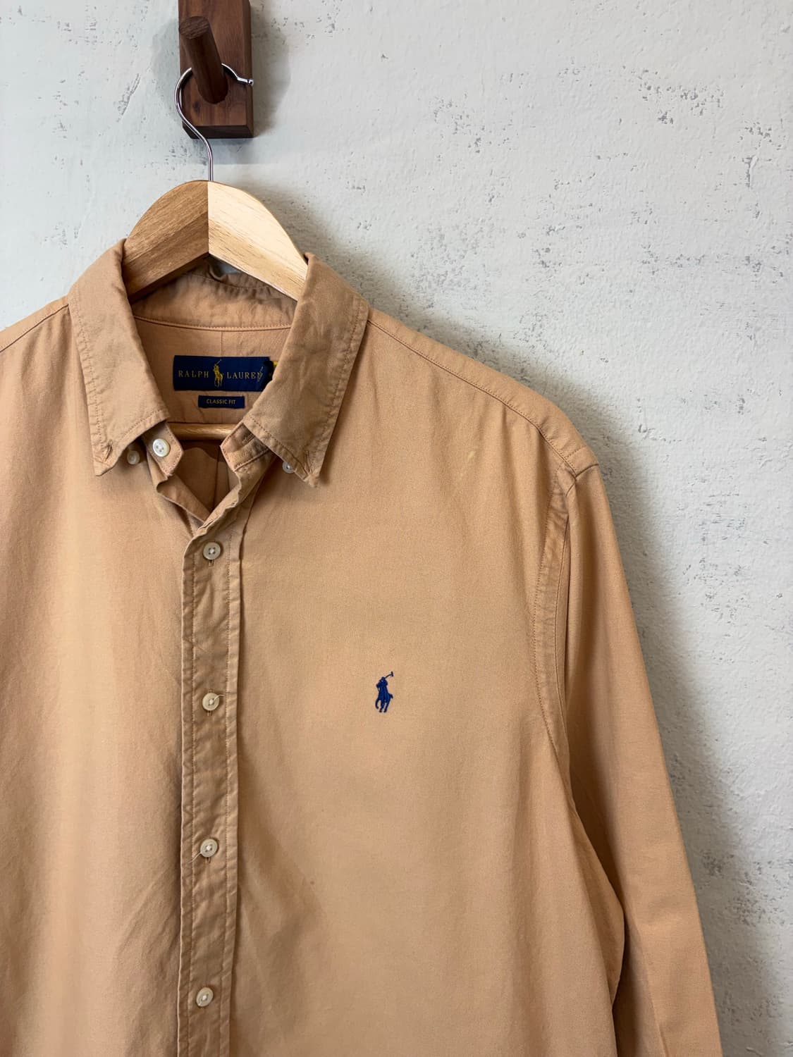 폴로랄프로렌 큐알라벨 가먼트 다이 셔츠 베이지 상품이미지2