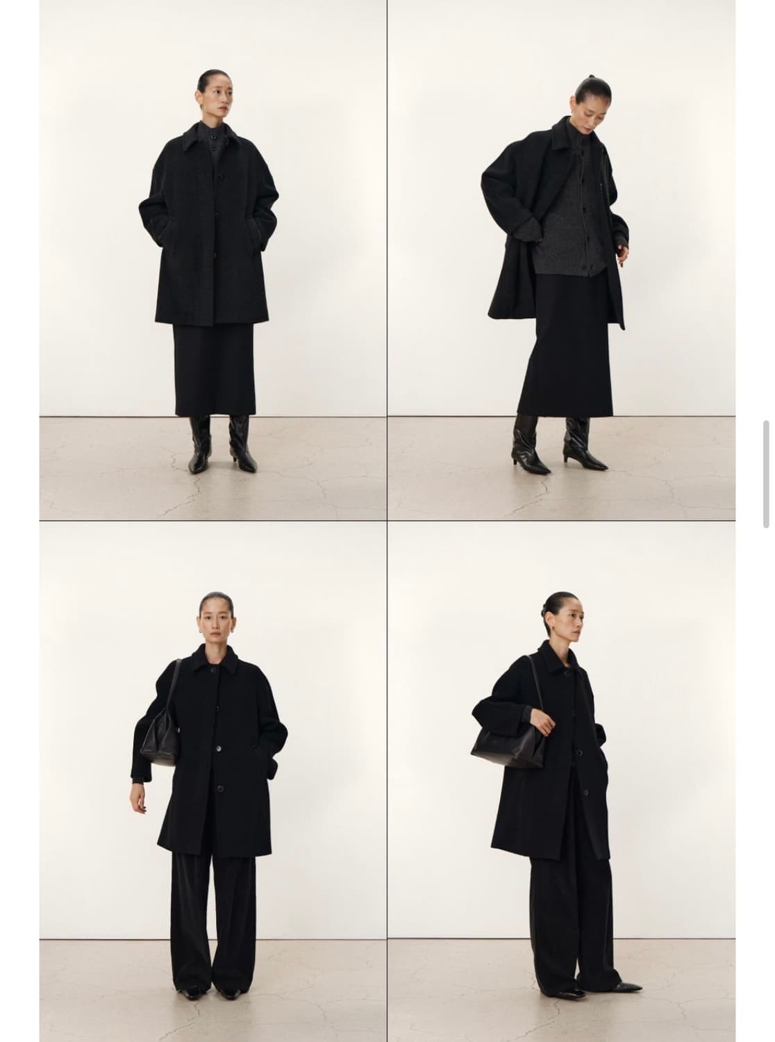  포터리 우먼 오버사이즈 하프 코트_블랙  상품이미지3