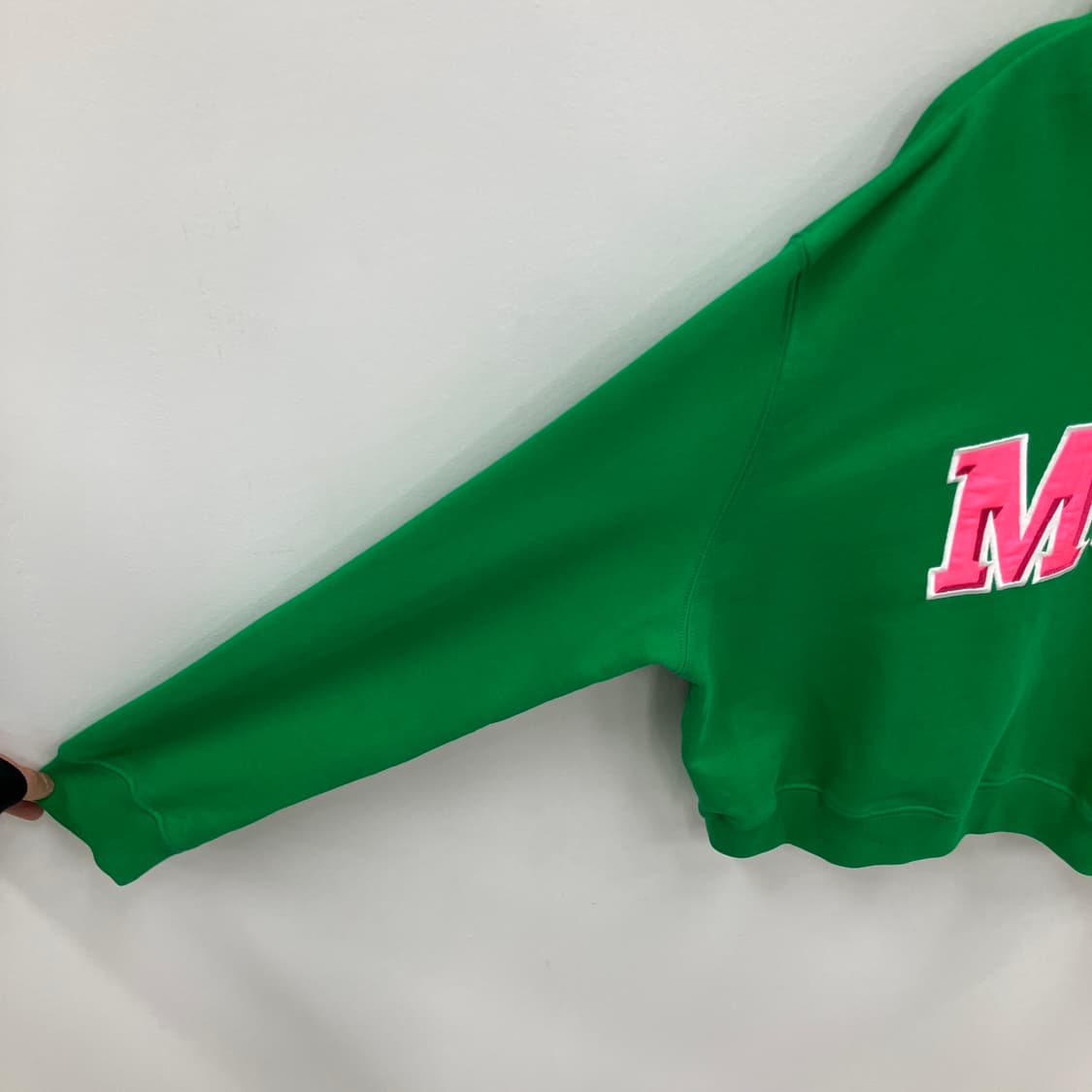 MSGM 그린 로고 크롭 후드티 M 상품이미지5