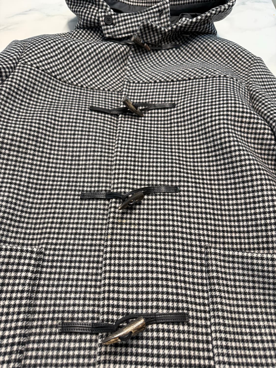 TNGT 하운드체크 울 코트 XXL(110) 상품이미지5